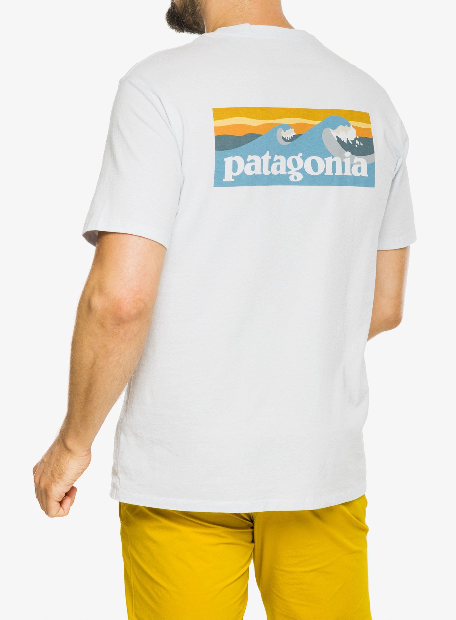Tričko s potiskem Patagonia Boardshort Logo Pocket Responsibili-Tee - white