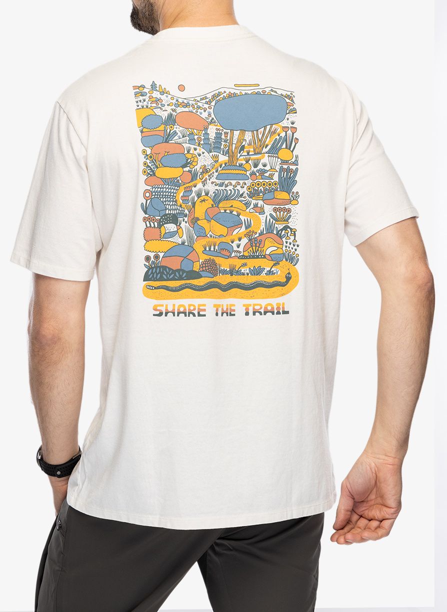 Bavlněné tričko Patagonia Commontrail Pocket Responsibili-Tee - birch white