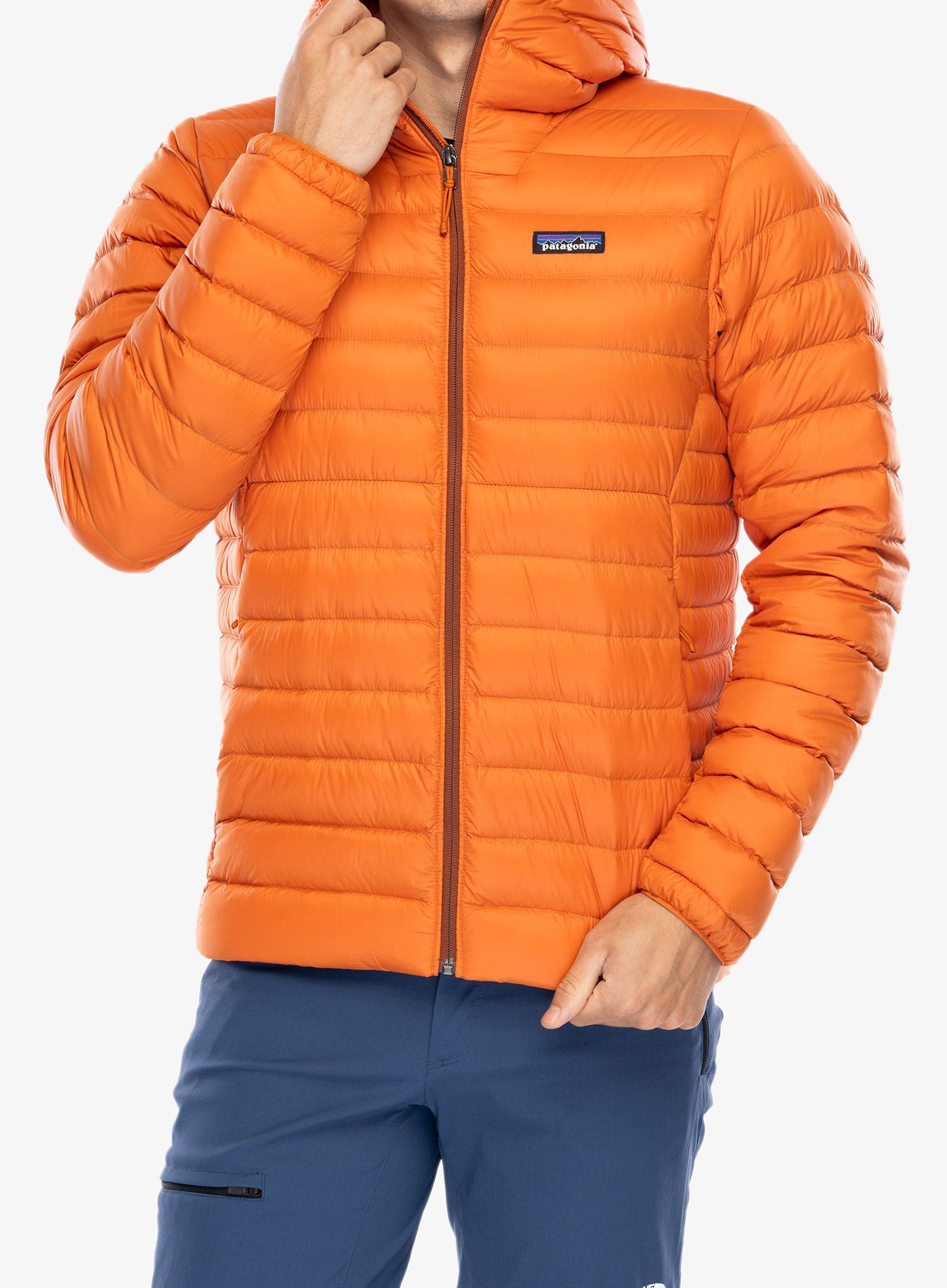 Péřová bunda Patagonia Down Sweater Hoody - redtail rust