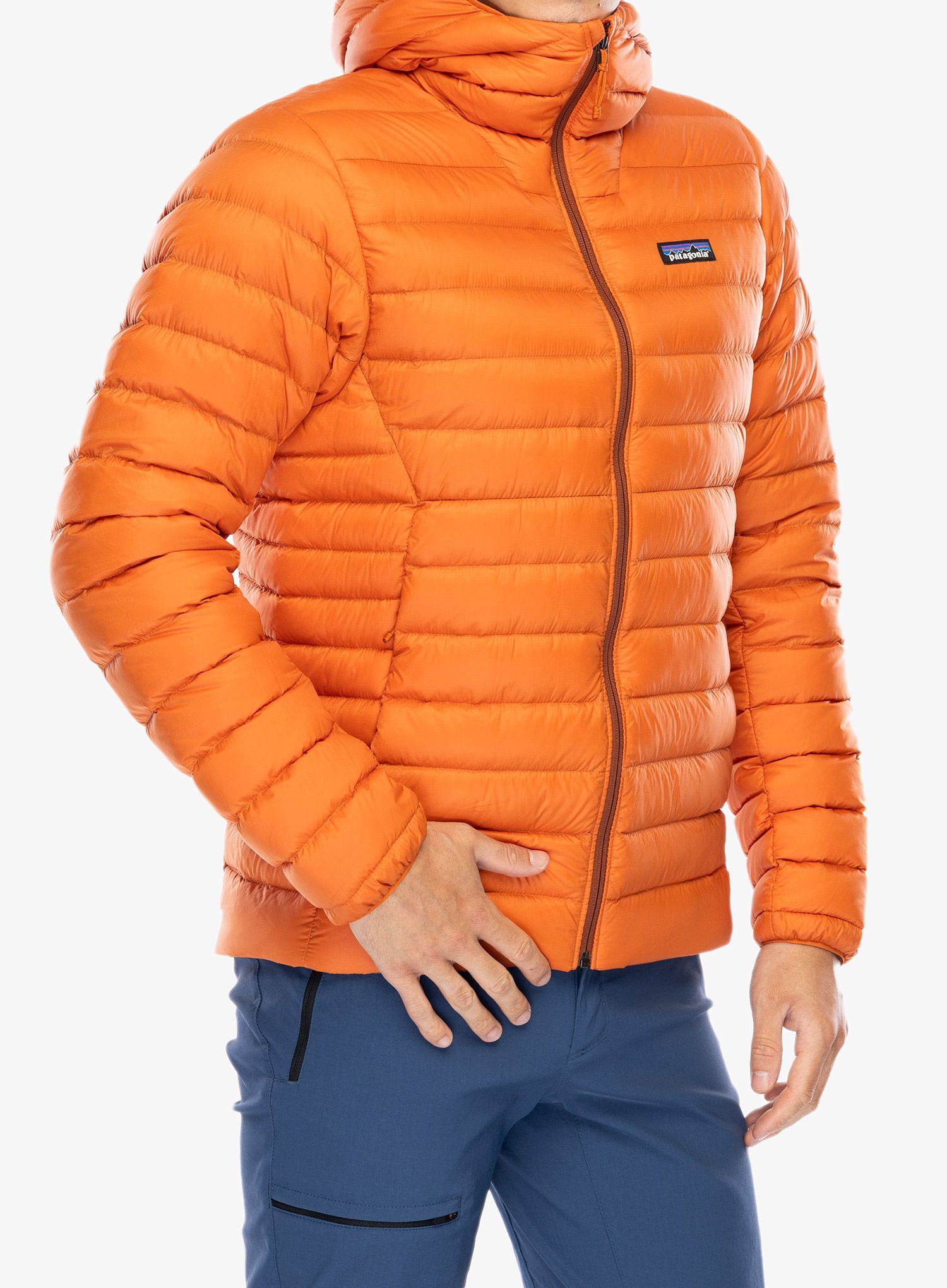 Péřová bunda Patagonia Down Sweater Hoody - redtail rust