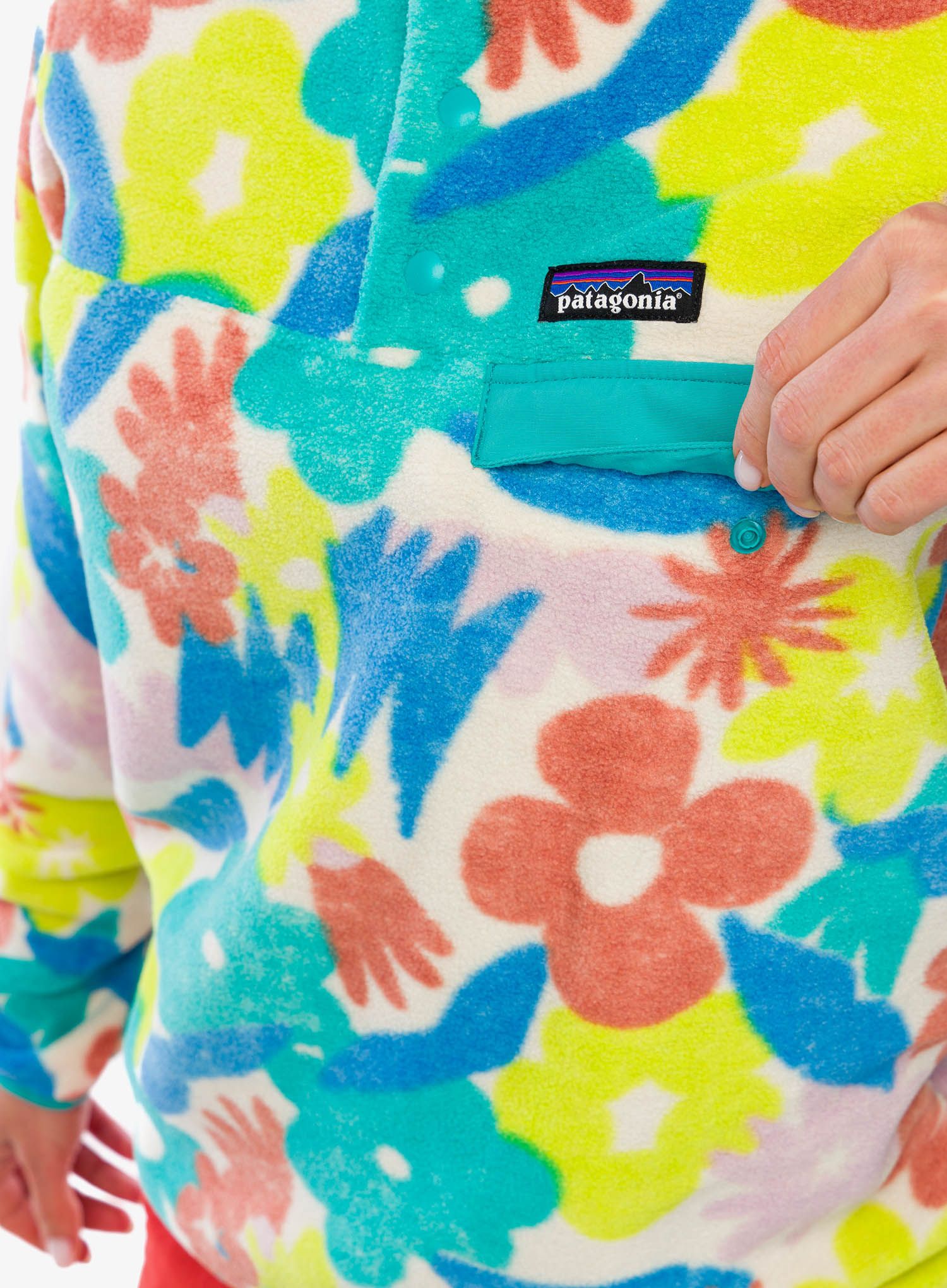 Fleece mikina dámská Patagonia Lightweight Synch Snap-T Pullover - spring/natural