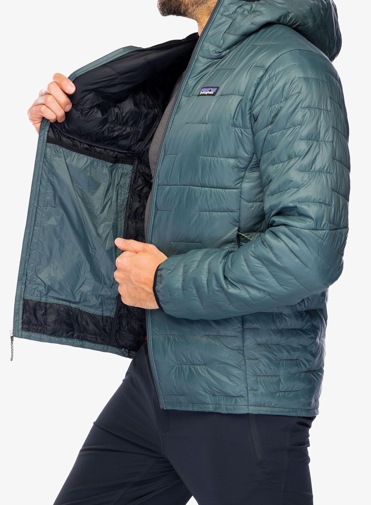 Zateplená bunda Patagonia Micro Puff Hoody - nouveau green