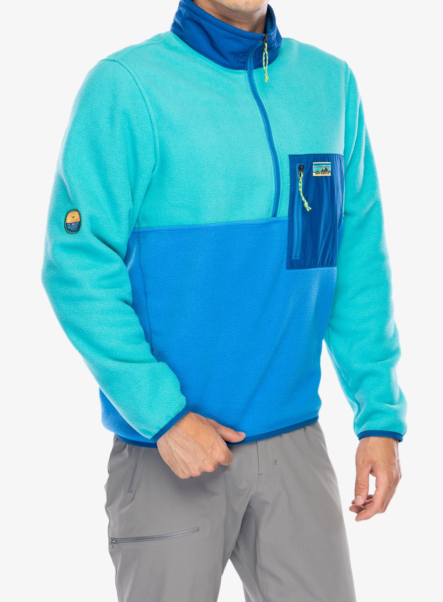 Fleece mikina Patagonia Microdini 1/2 Zip - vessel blue