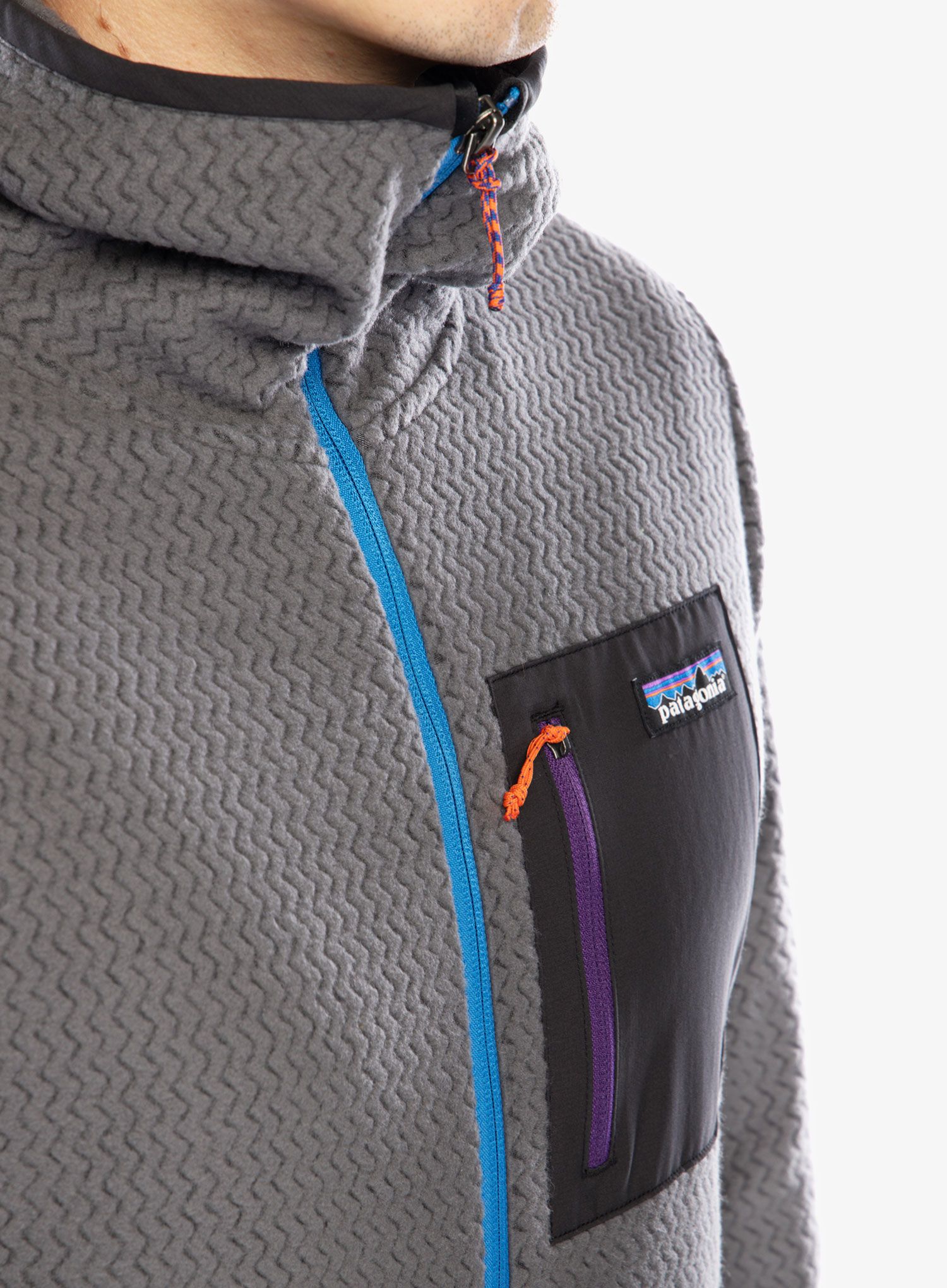 Mikina s kapucí Patagonia R1 Air Full-Zip Hoody - forge grey