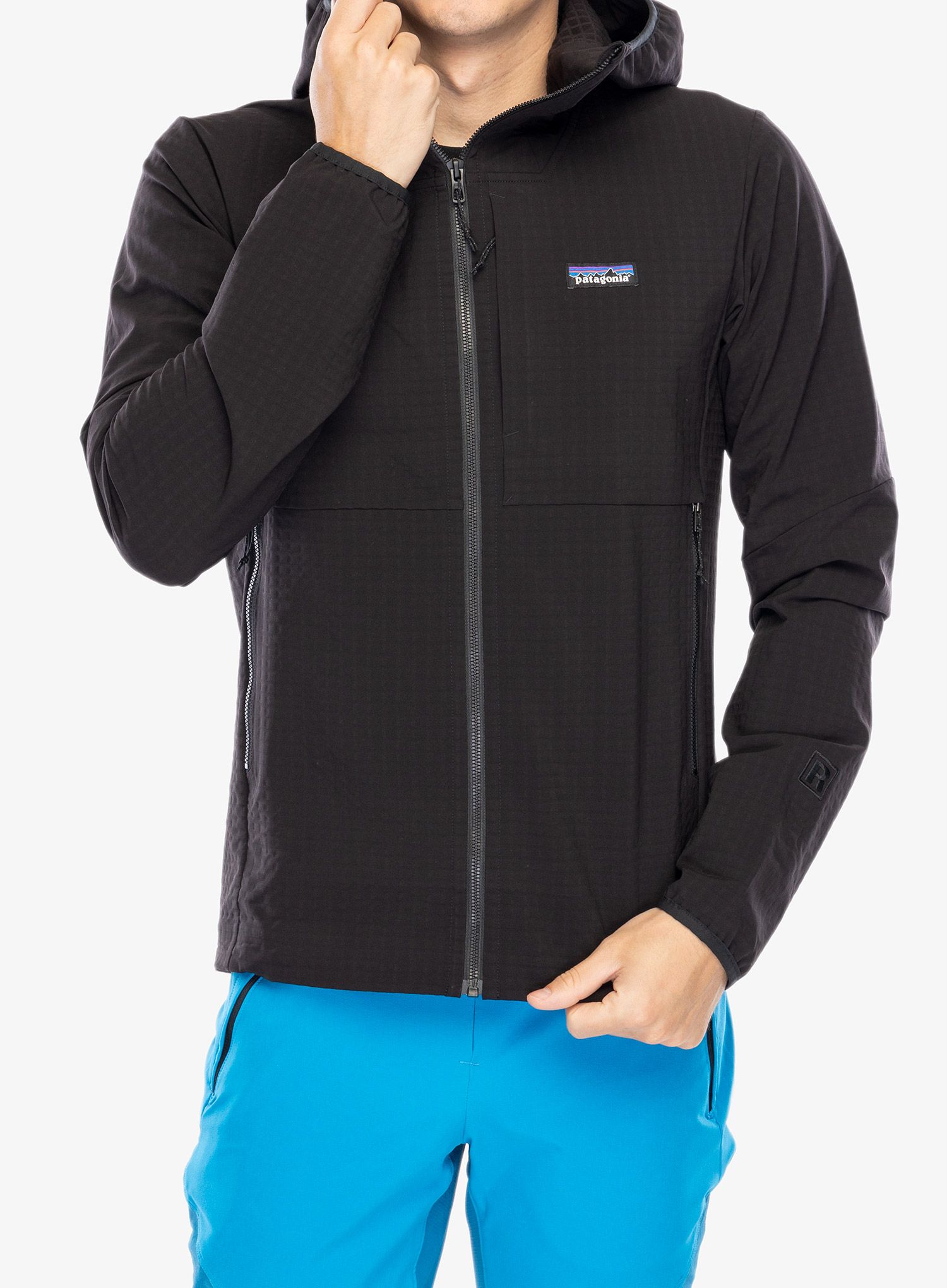 Softshellová bunda Patagonia R1 TechFace Hoody - black