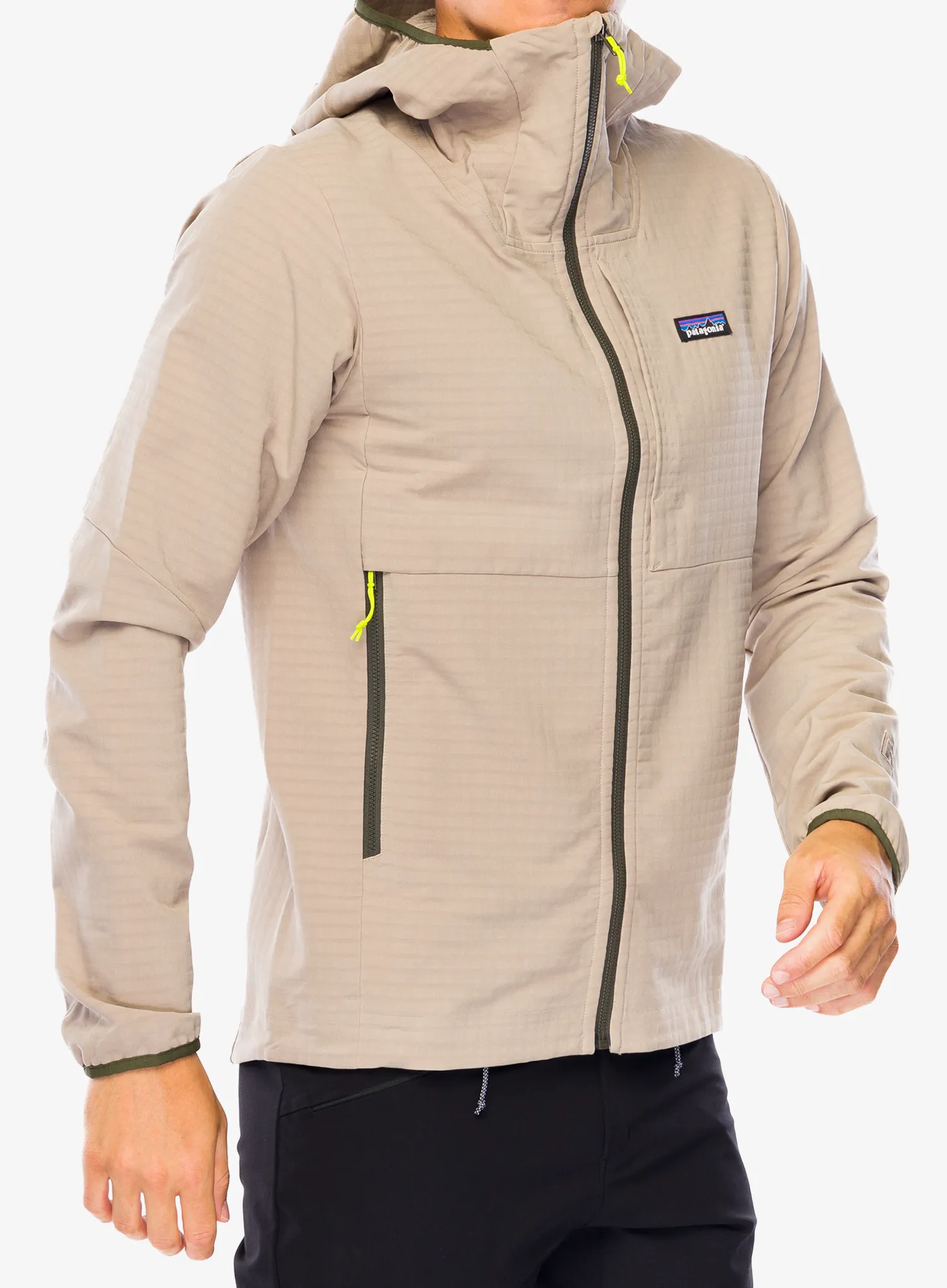 Softshellová bunda Patagonia R1 TechFace Hoody - seabird grey