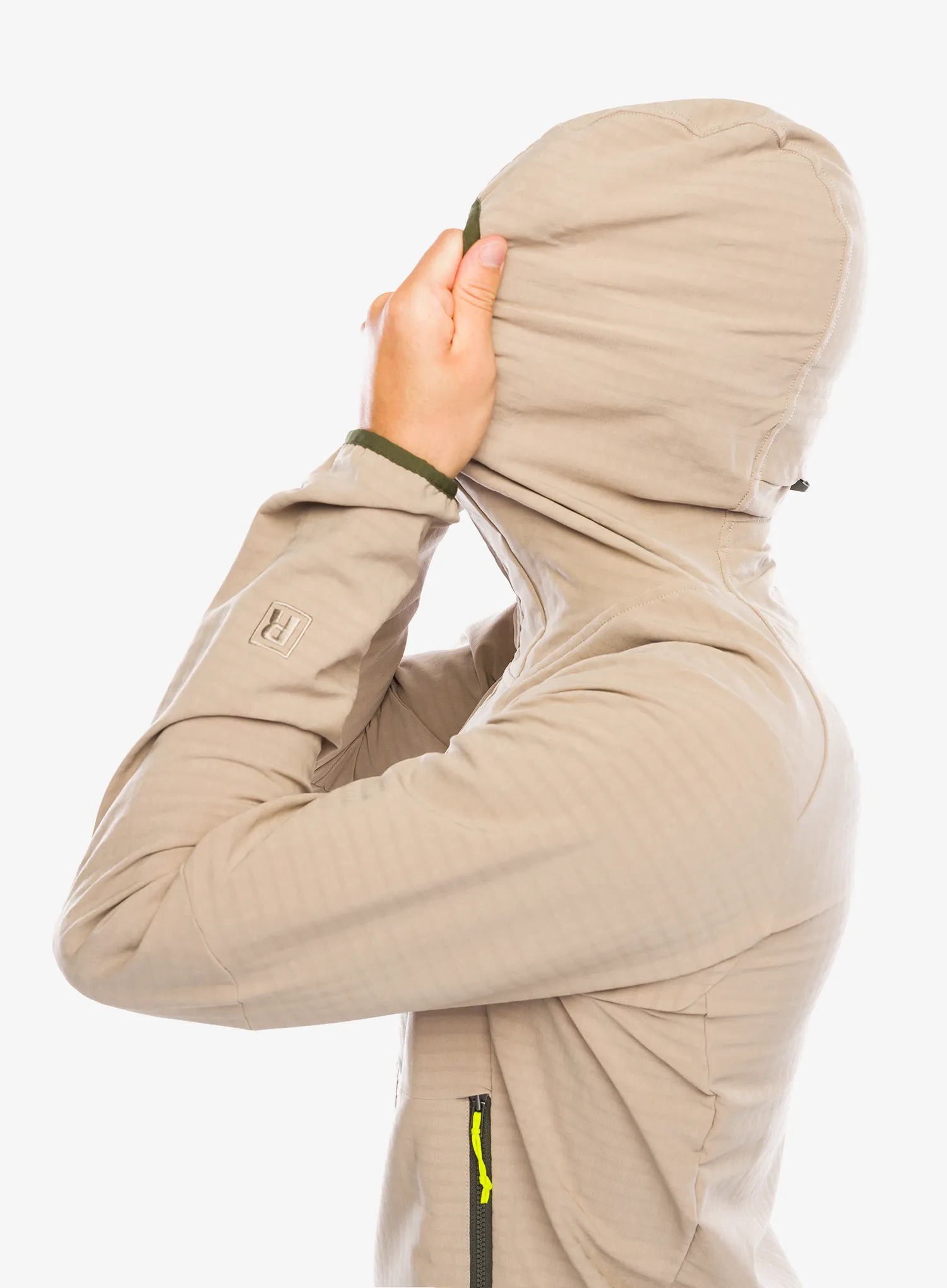Softshellová bunda Patagonia R1 TechFace Hoody - seabird grey