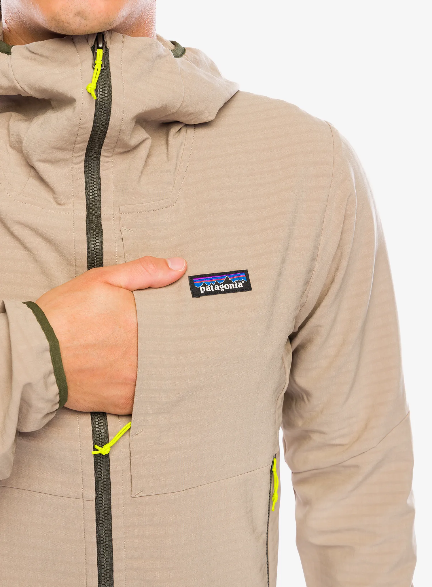 Softshellová bunda Patagonia R1 TechFace Hoody - seabird grey