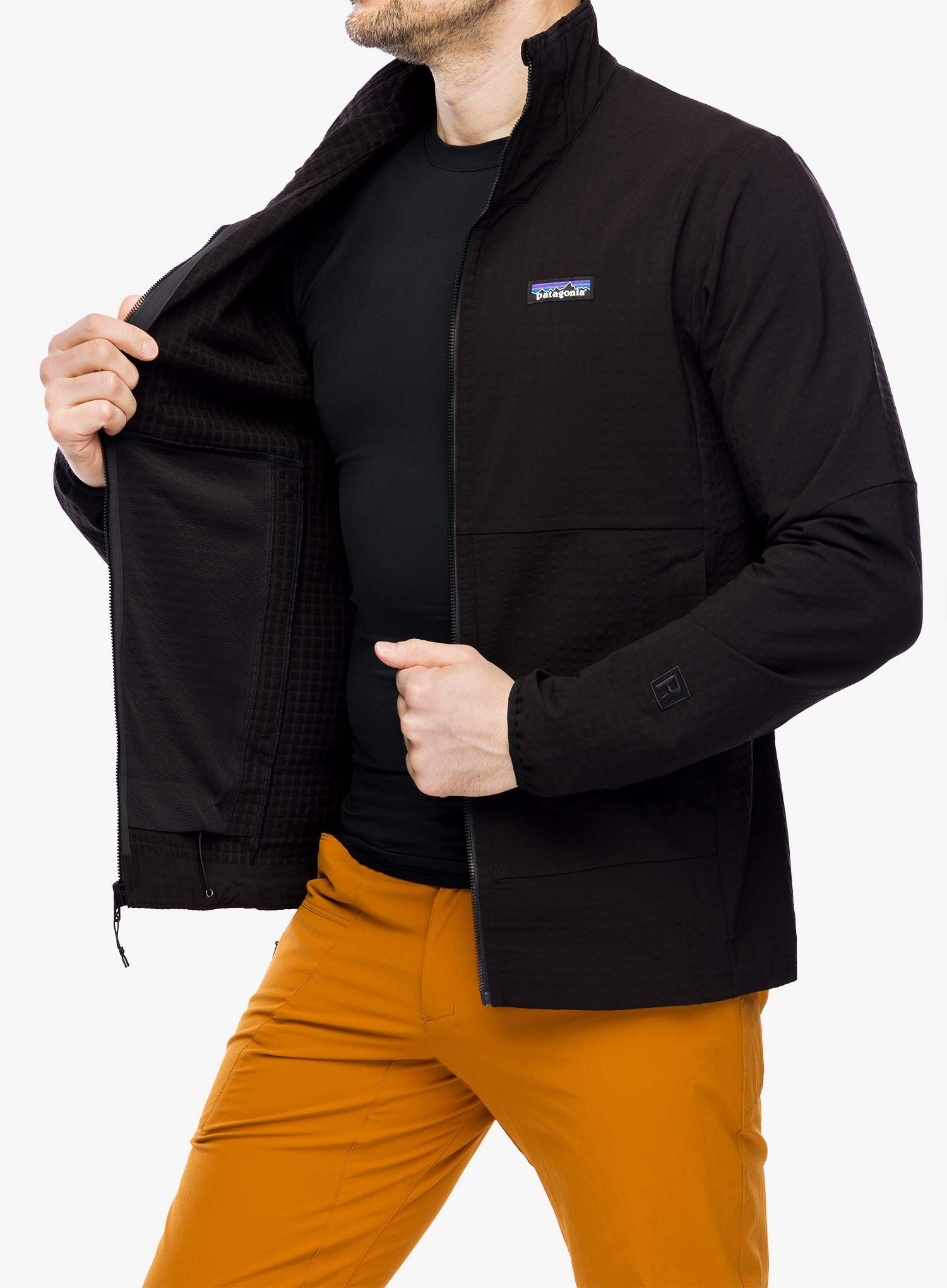 Softshellová bunda Patagonia R1 TechFace Jacket - black