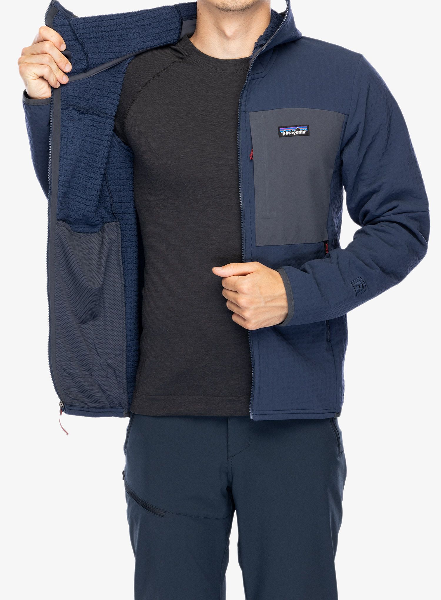 Softshellová bunda Patagonia R2 TechFace Hoody - new navy