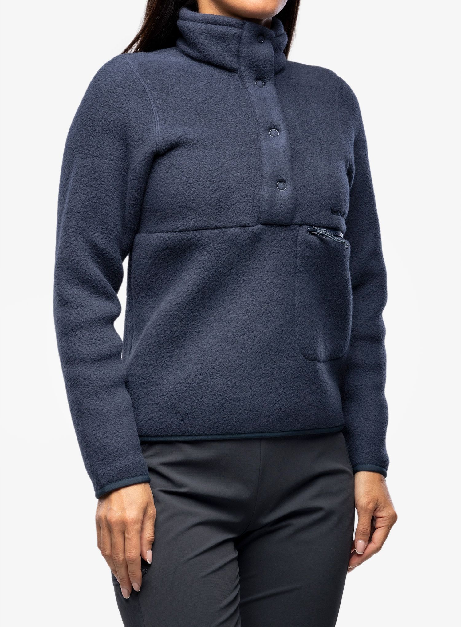 Fleecová mikina dámská Peak Performance Fleece Snap T-Neck - blue shadow