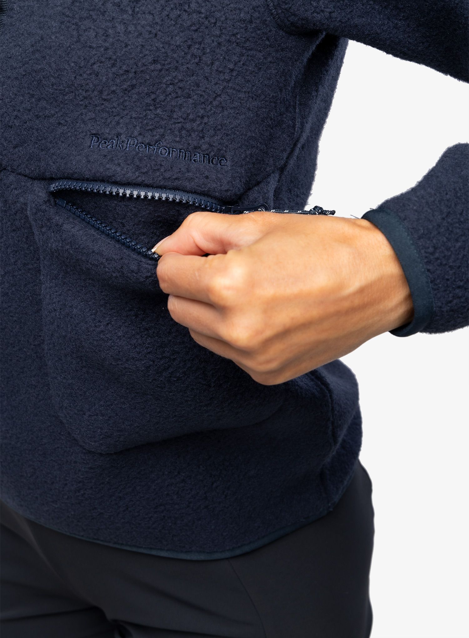 Fleecová mikina dámská Peak Performance Fleece Snap T-Neck - blue shadow