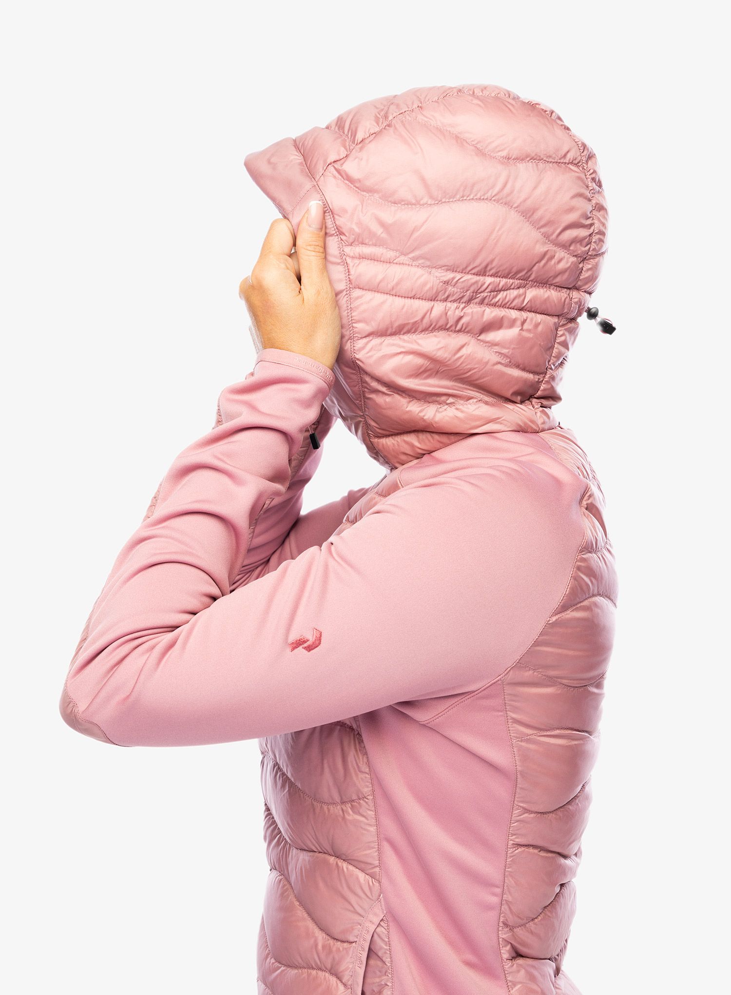 Hybridní bunda dámská Peak Performance Helium Down Hybrid Hood - bitter root