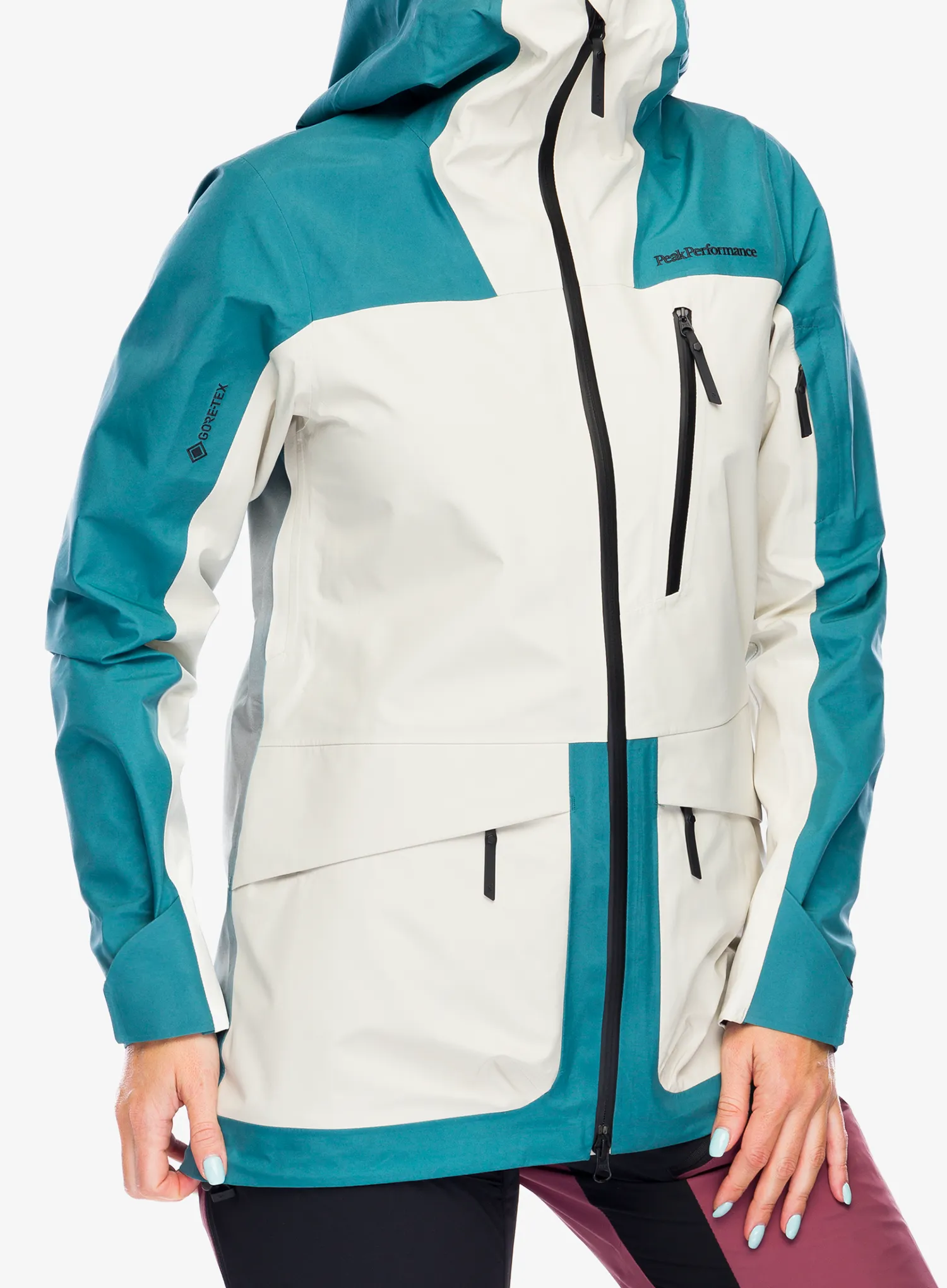 Dámská lyžařská bunda Peak Performance Vertical GORE-TEX 3L Jacket - hydro fresh/sand fog