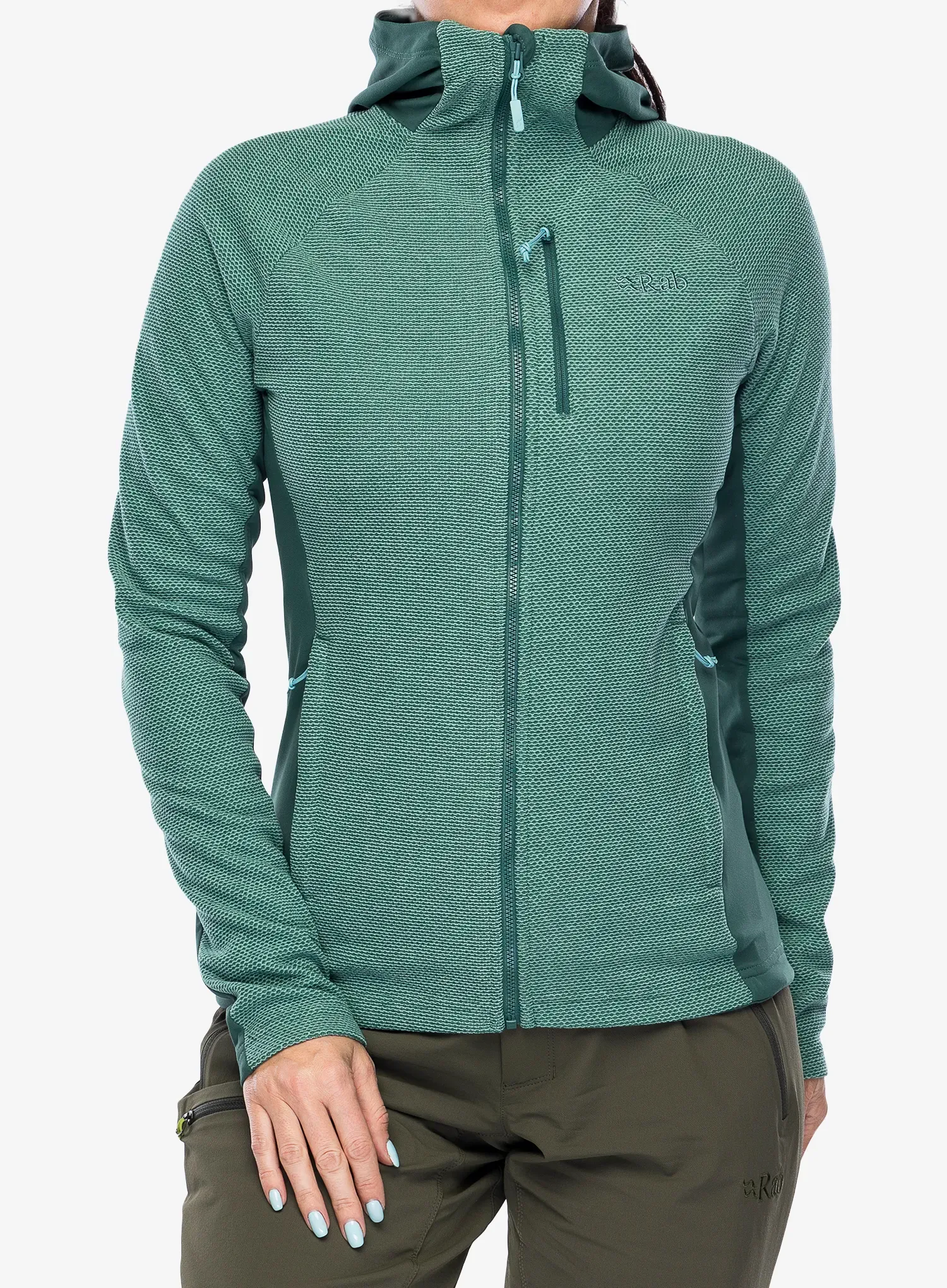 Dámská mikina s kapucí Rab Capacitor Hoody - eucalyptus