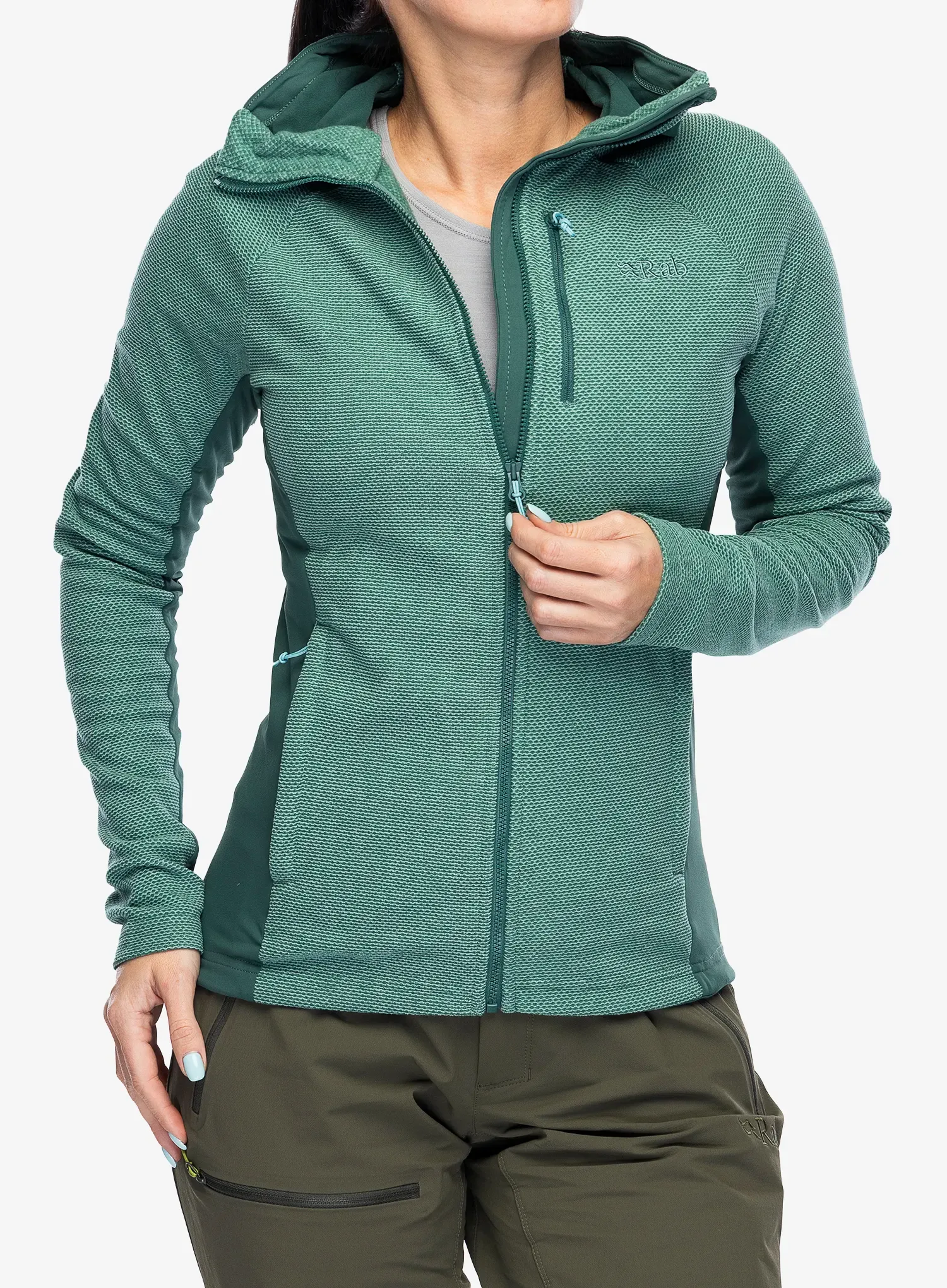 Dámská mikina s kapucí Rab Capacitor Hoody - eucalyptus