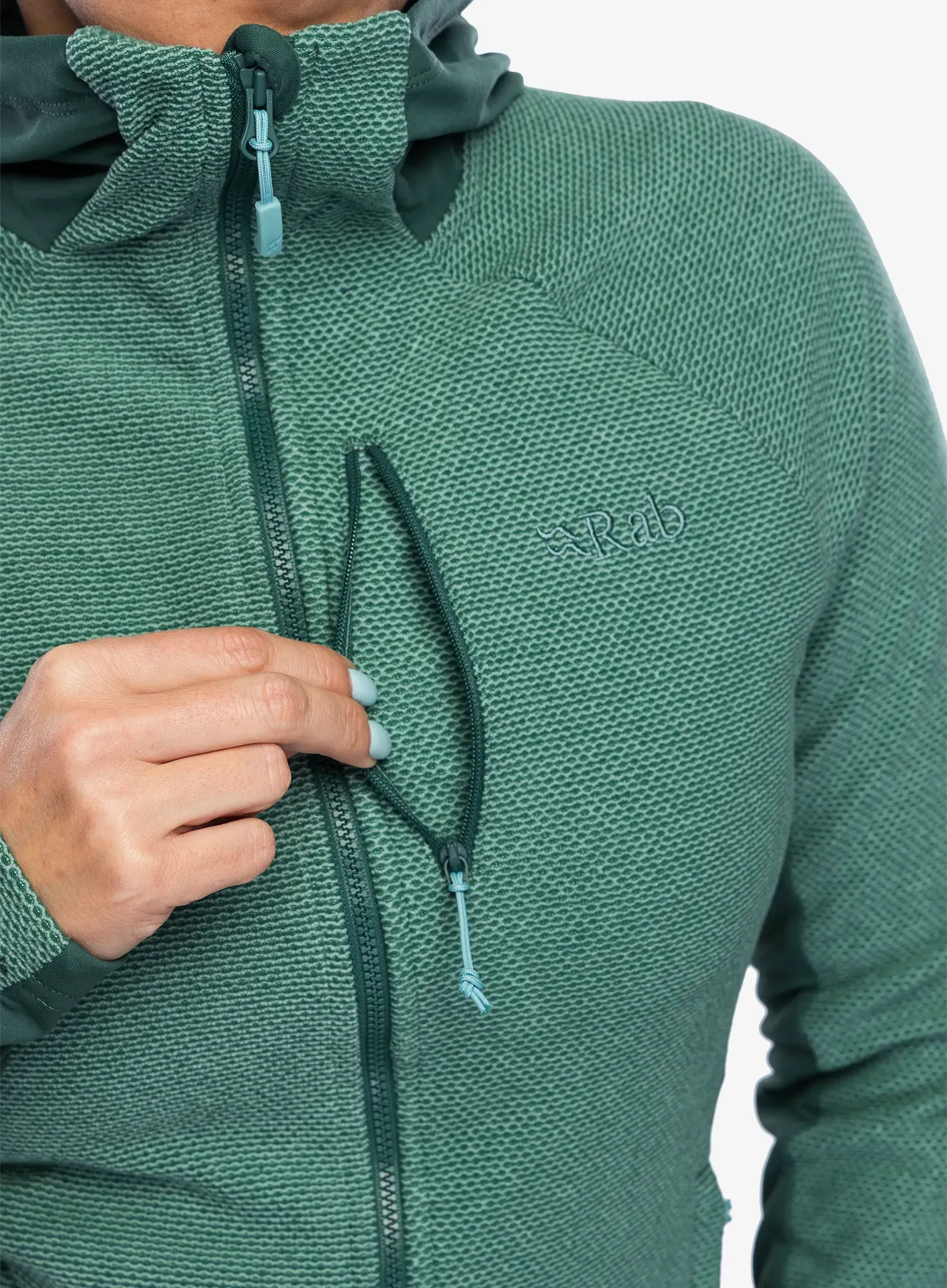 Dámská mikina s kapucí Rab Capacitor Hoody - eucalyptus