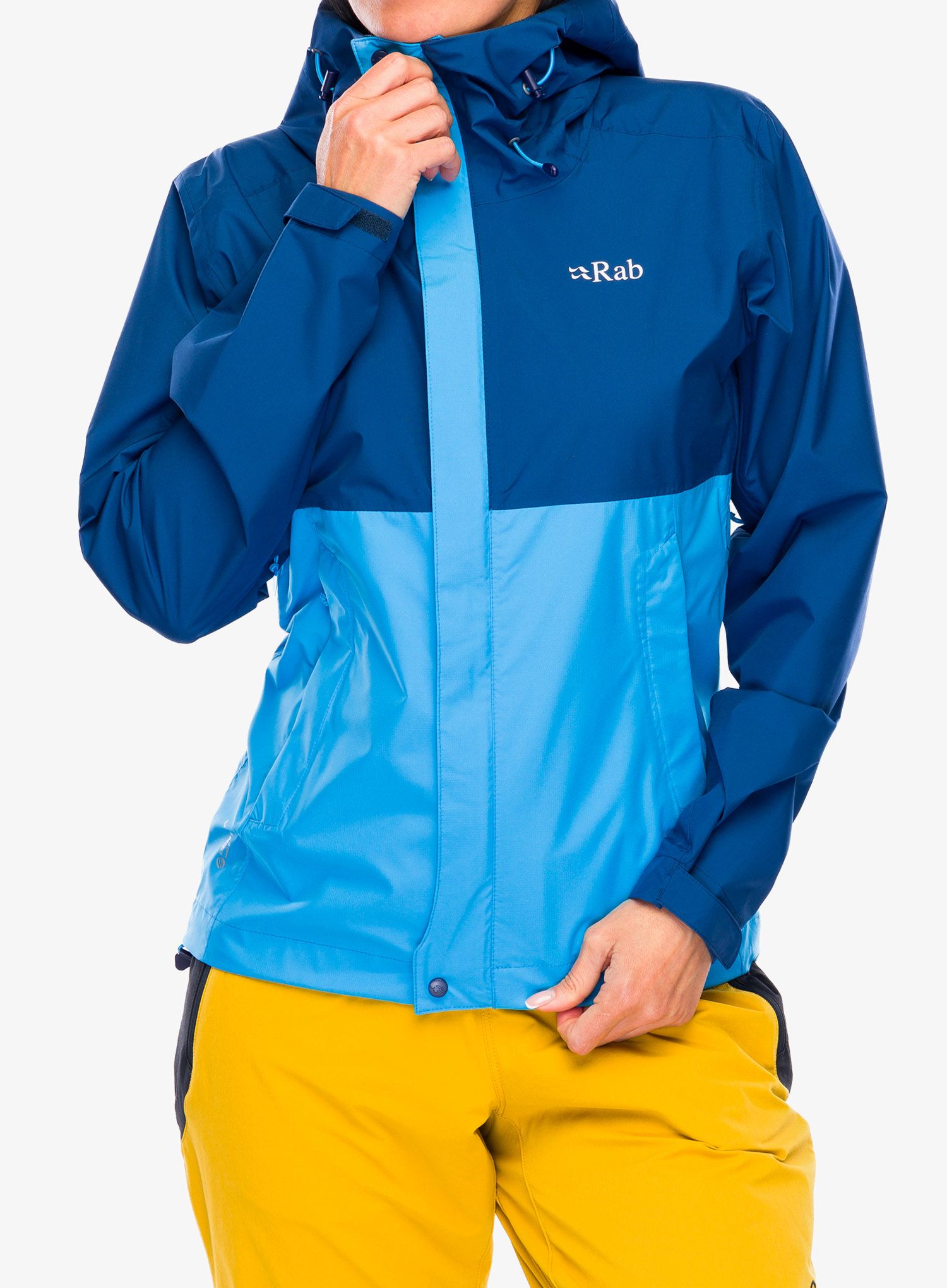 Dámská bunda Rab Downpour Eco Jacket - nightfall blue/alaska blue