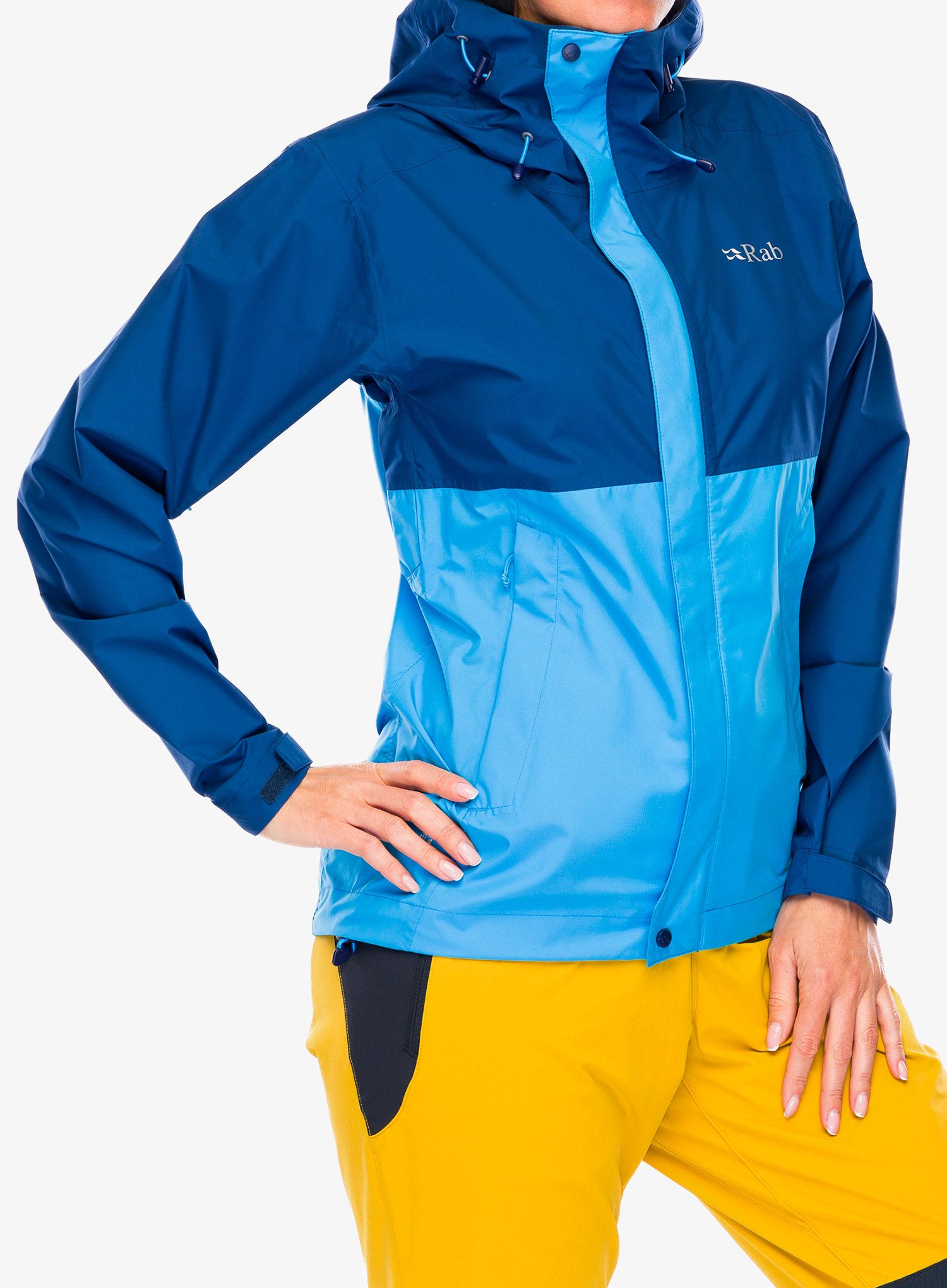 Dámská bunda Rab Downpour Eco Jacket - nightfall blue/alaska blue