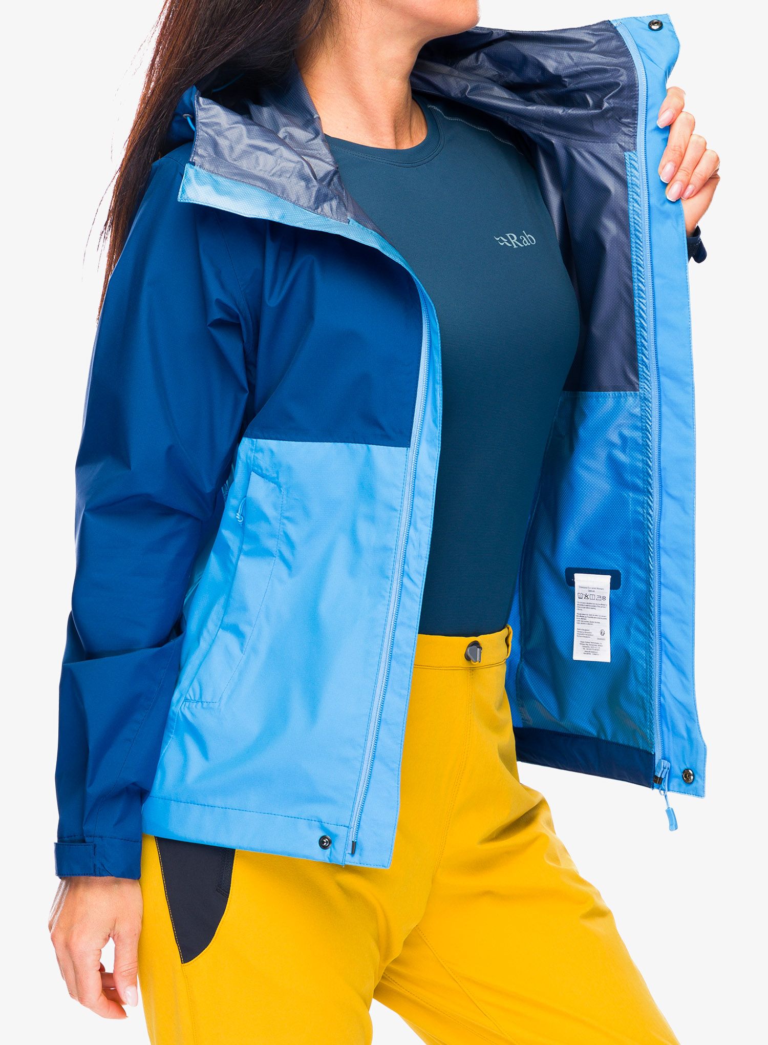 Dámská bunda Rab Downpour Eco Jacket - nightfall blue/alaska blue