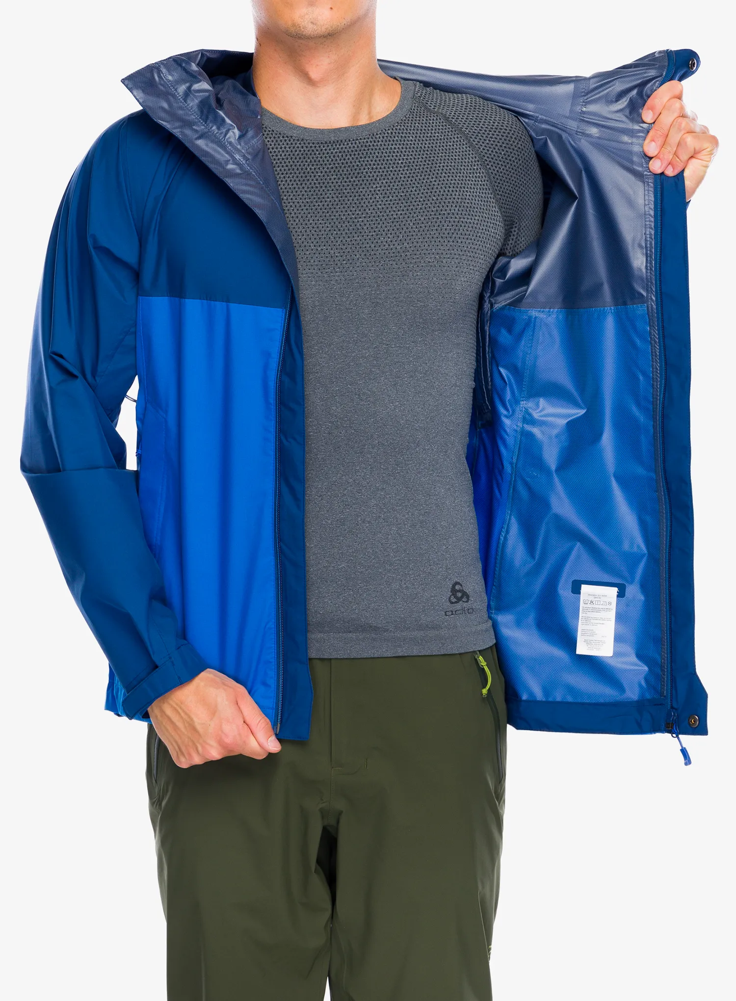 Bunda s membránou Rab Downpour Eco Jacket - nightfall blue/ascent blue