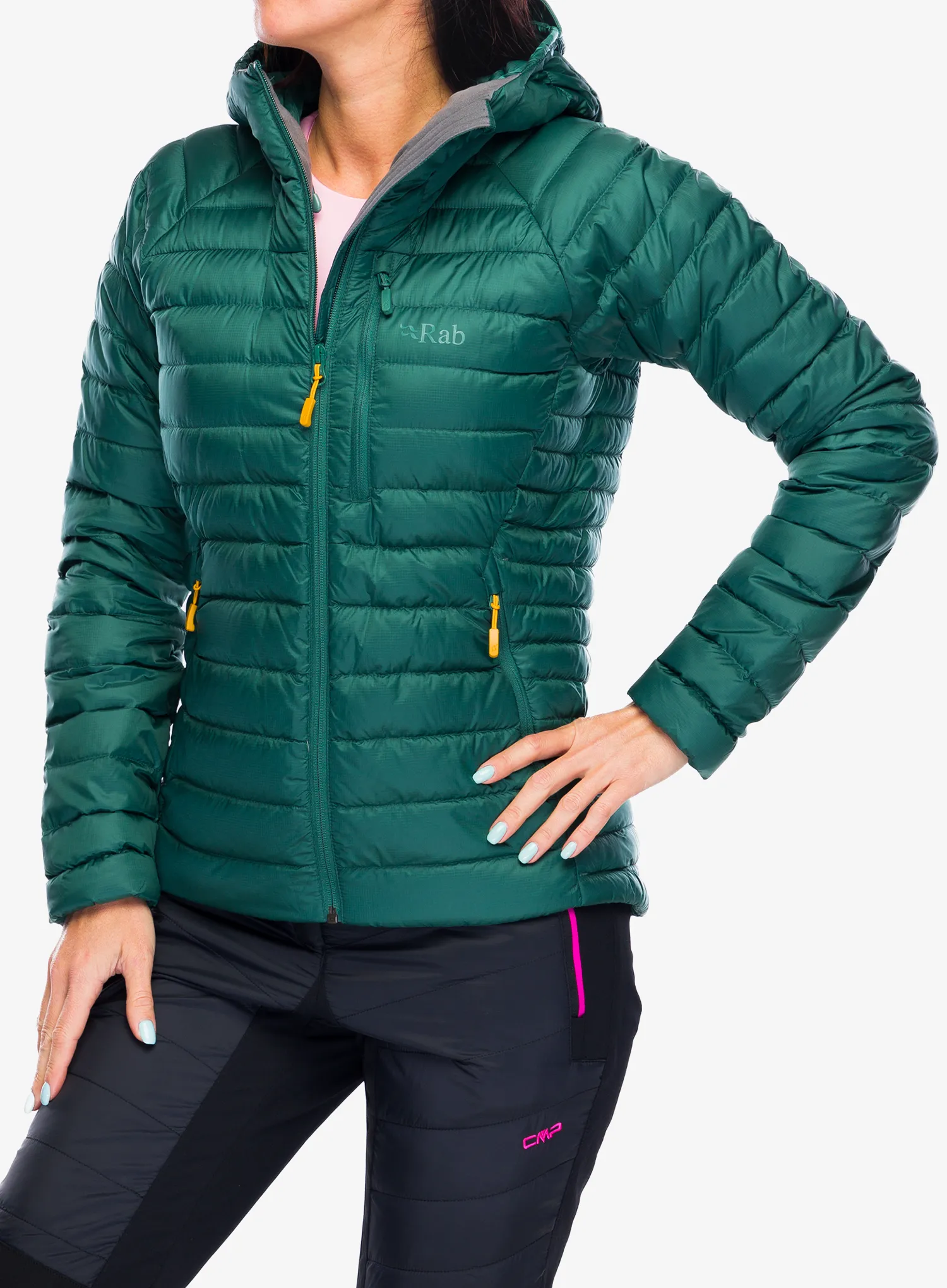 Dámská péřová bunda Rab Microlight Alpine Jacket - green slate
