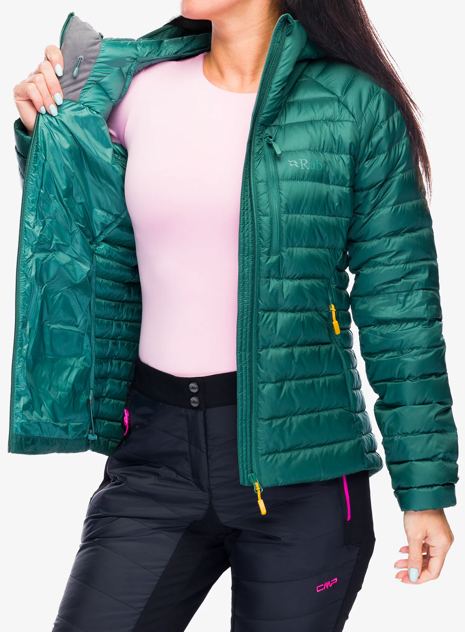Dámská péřová bunda Rab Microlight Alpine Jacket - green slate