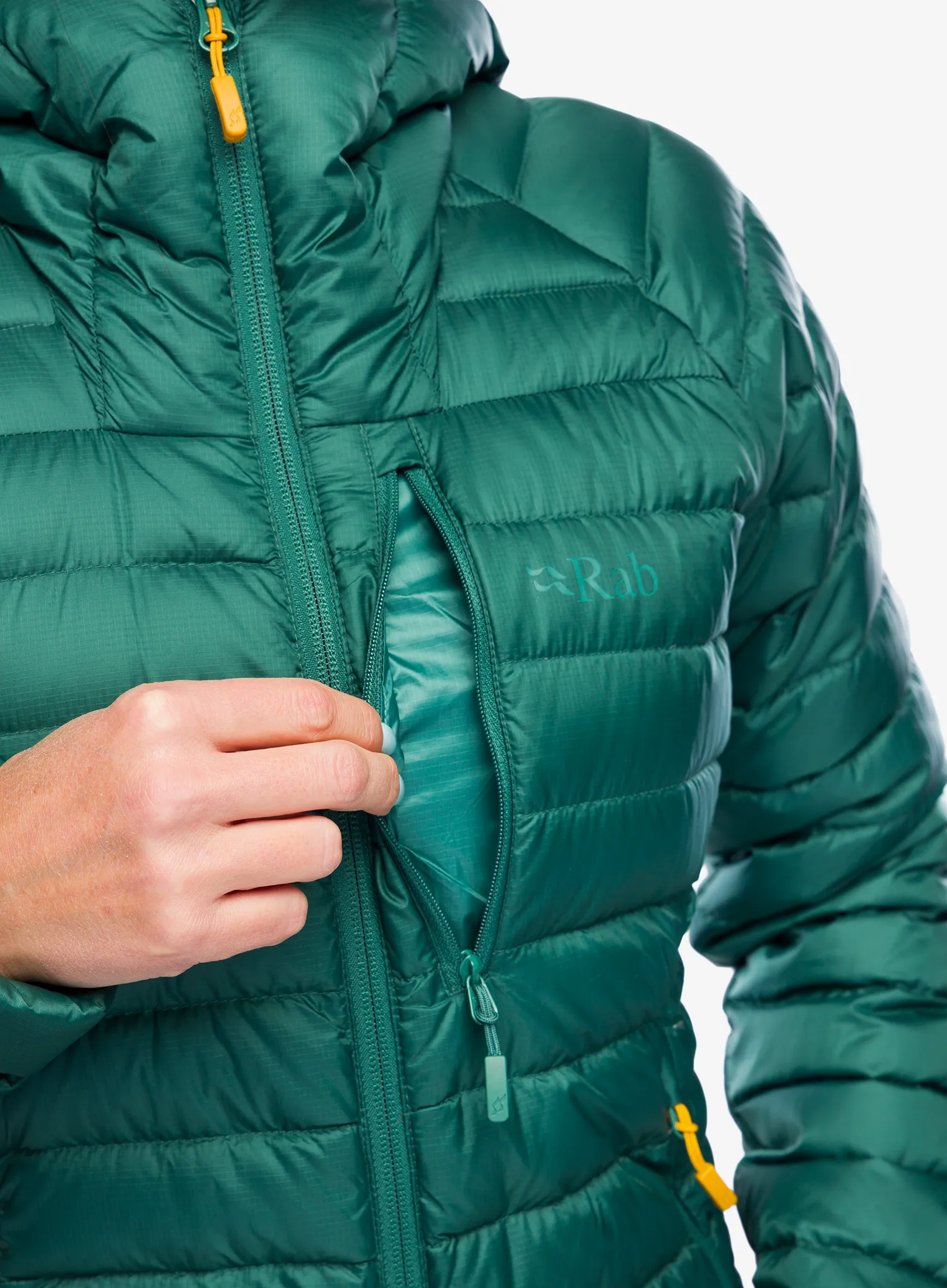 Dámská péřová bunda Rab Microlight Alpine Jacket - green slate