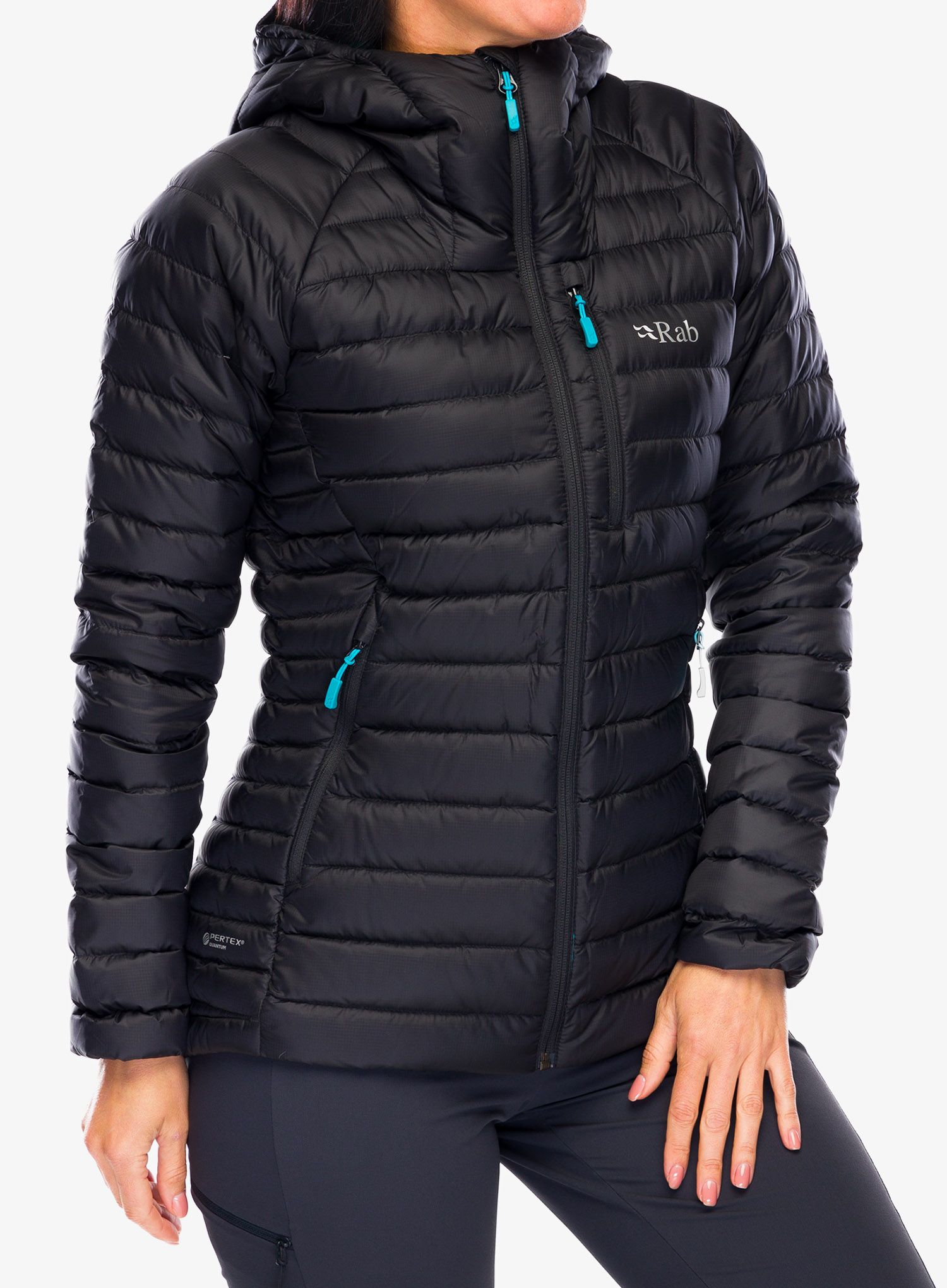 Dámská péřová bunda Rab Microlight Alpine Long Jacket - black