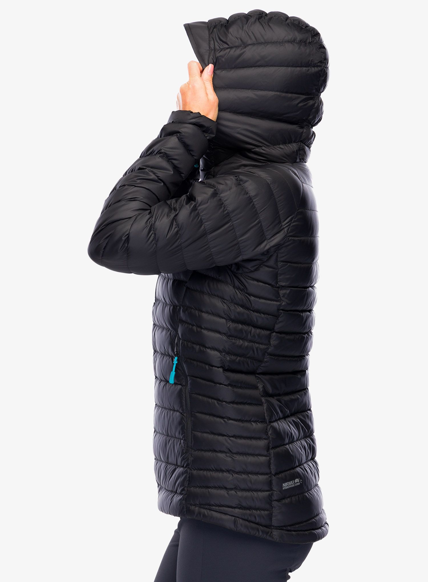 Dámská péřová bunda Rab Microlight Alpine Long Jacket - black