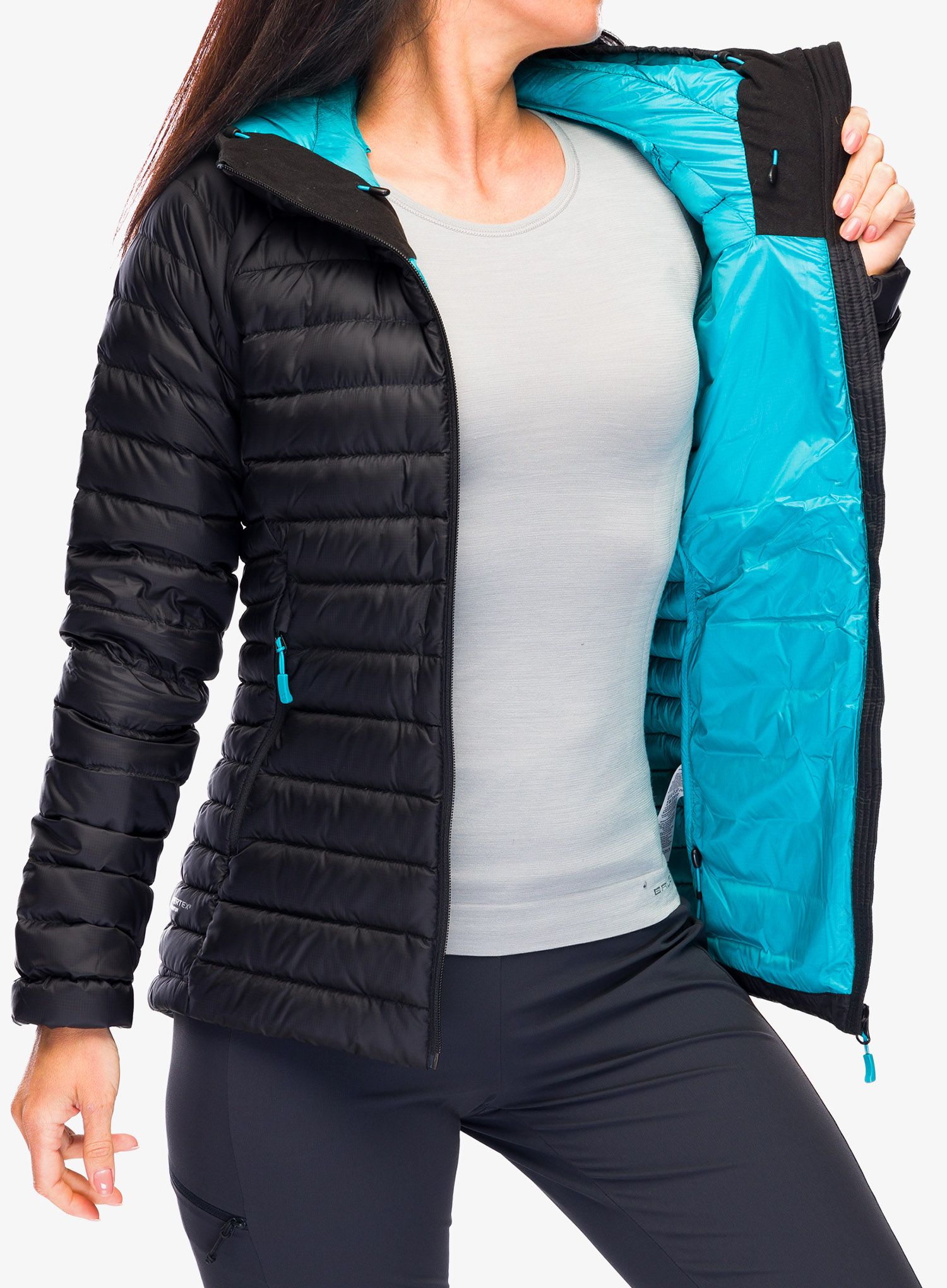 Dámská péřová bunda Rab Microlight Alpine Long Jacket - black