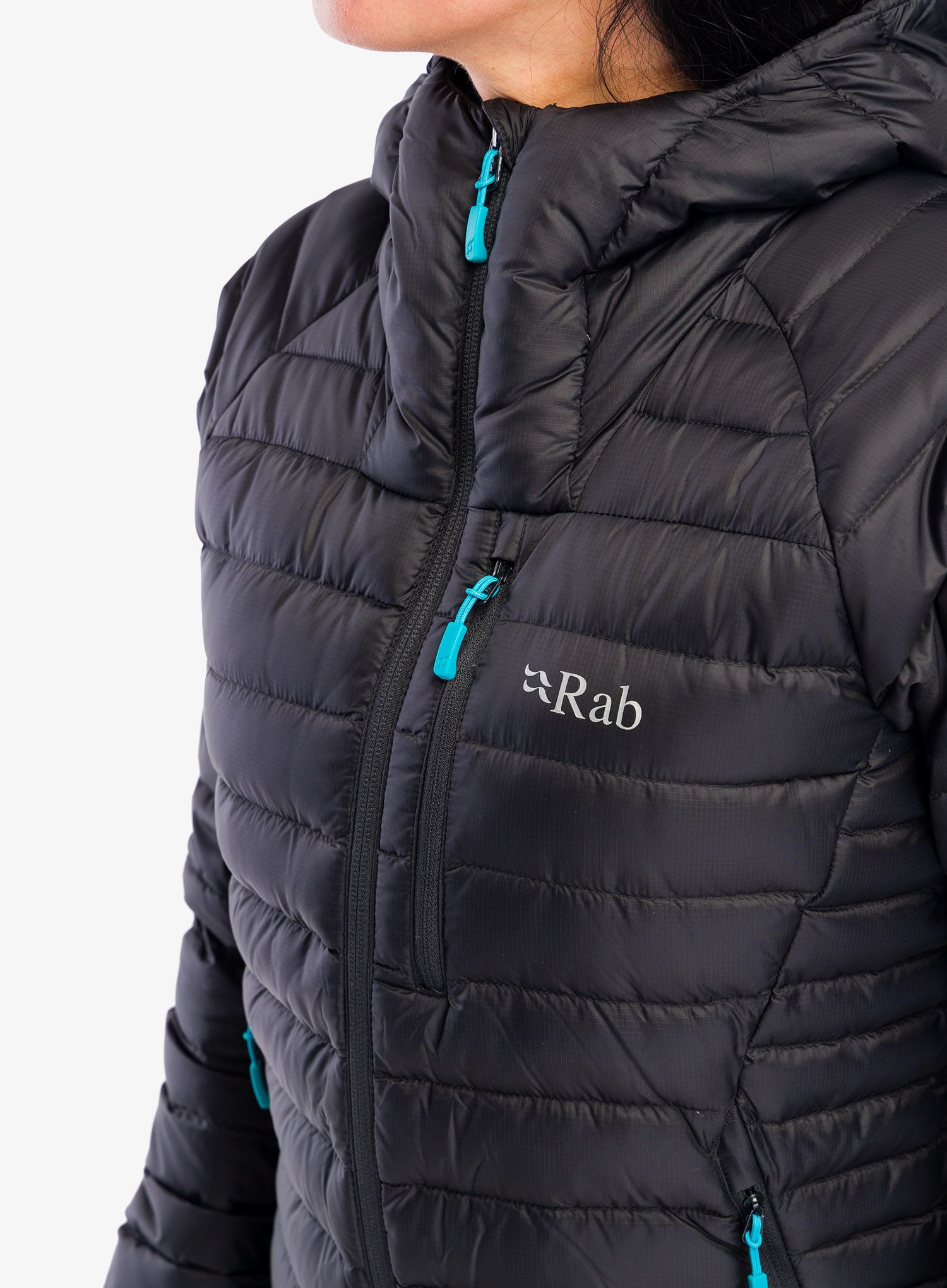 Dámská péřová bunda Rab Microlight Alpine Long Jacket - black