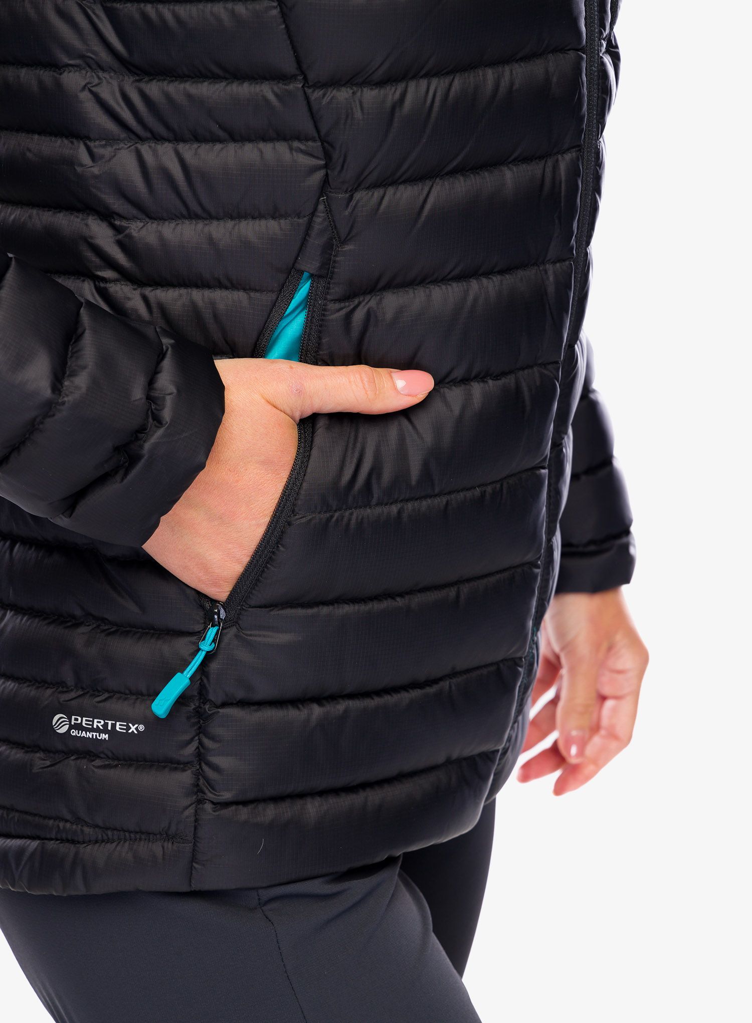 Dámská péřová bunda Rab Microlight Alpine Long Jacket - black