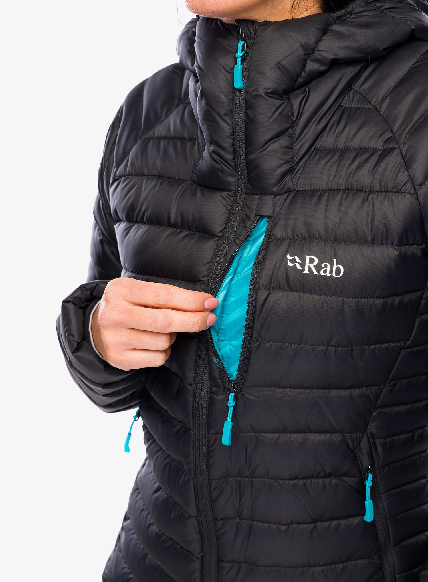 Dámská péřová bunda Rab Microlight Alpine Long Jacket - black