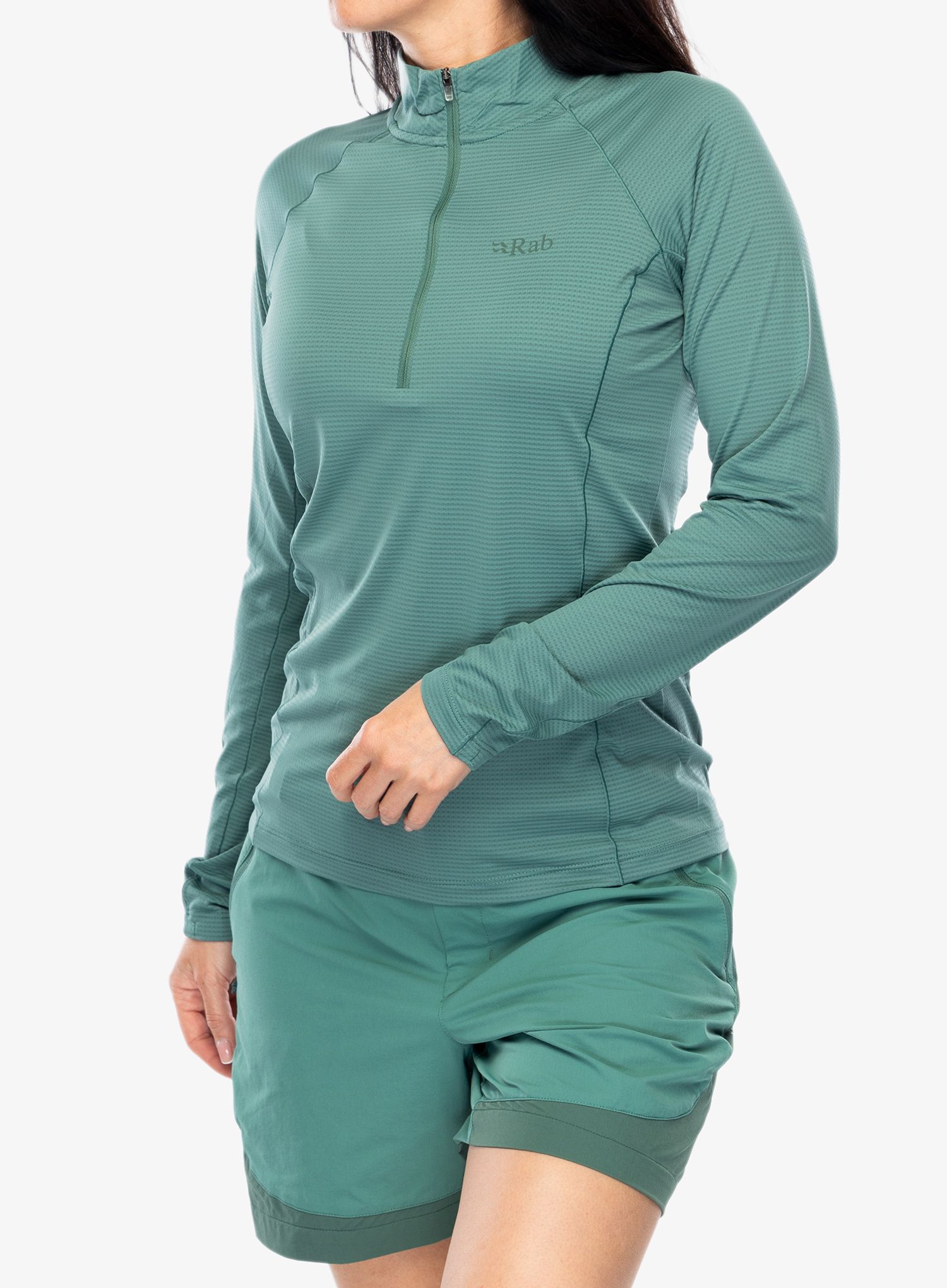 Dámská funkční mikina Rab Sonic LS Zip - eucalyptus
