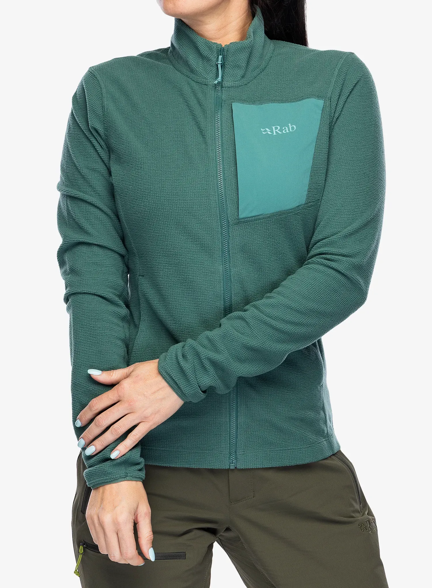 Dámská mikina na zip Rab Tecton Jacket - green slate