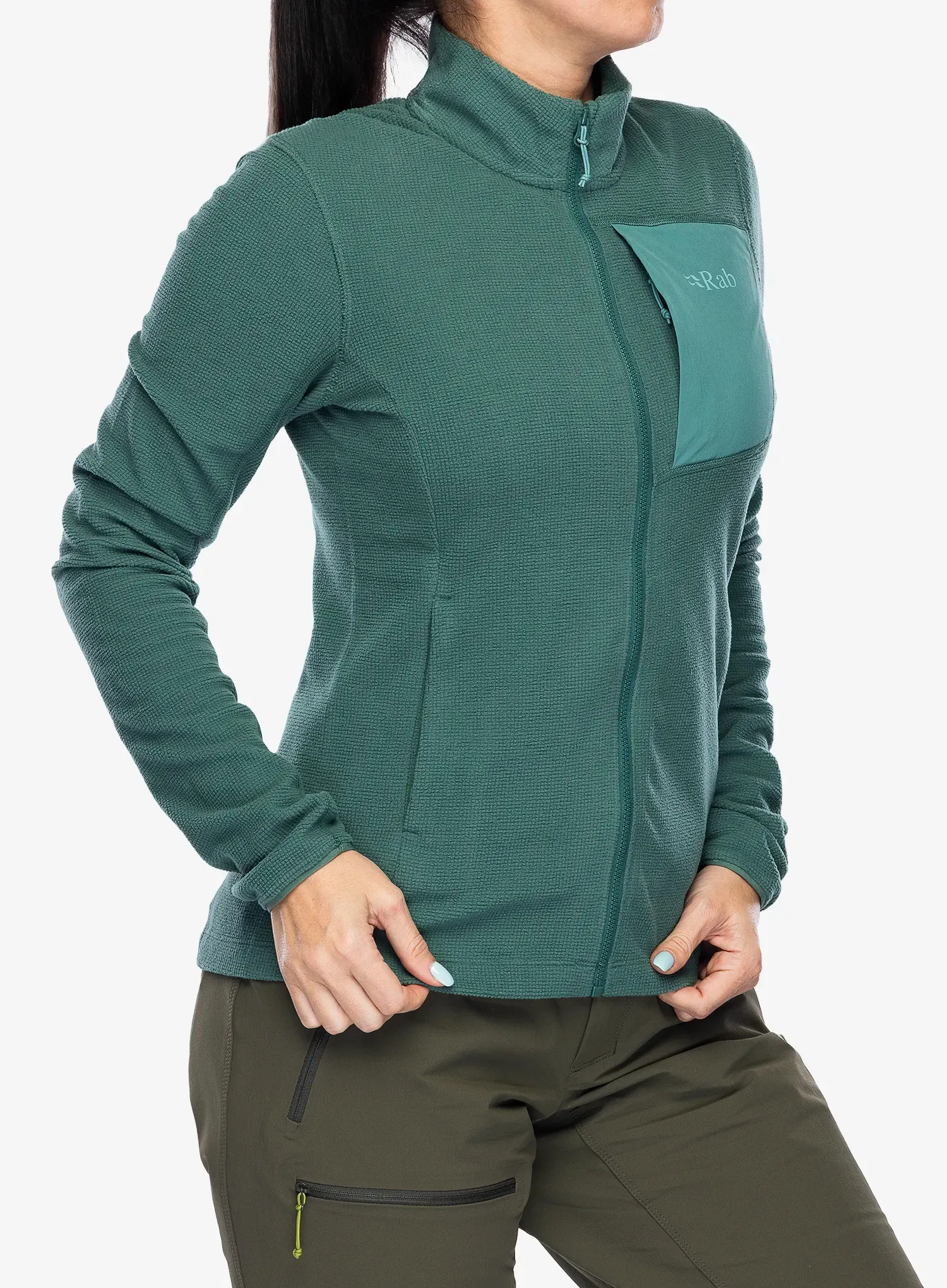 Dámská mikina na zip Rab Tecton Jacket - green slate