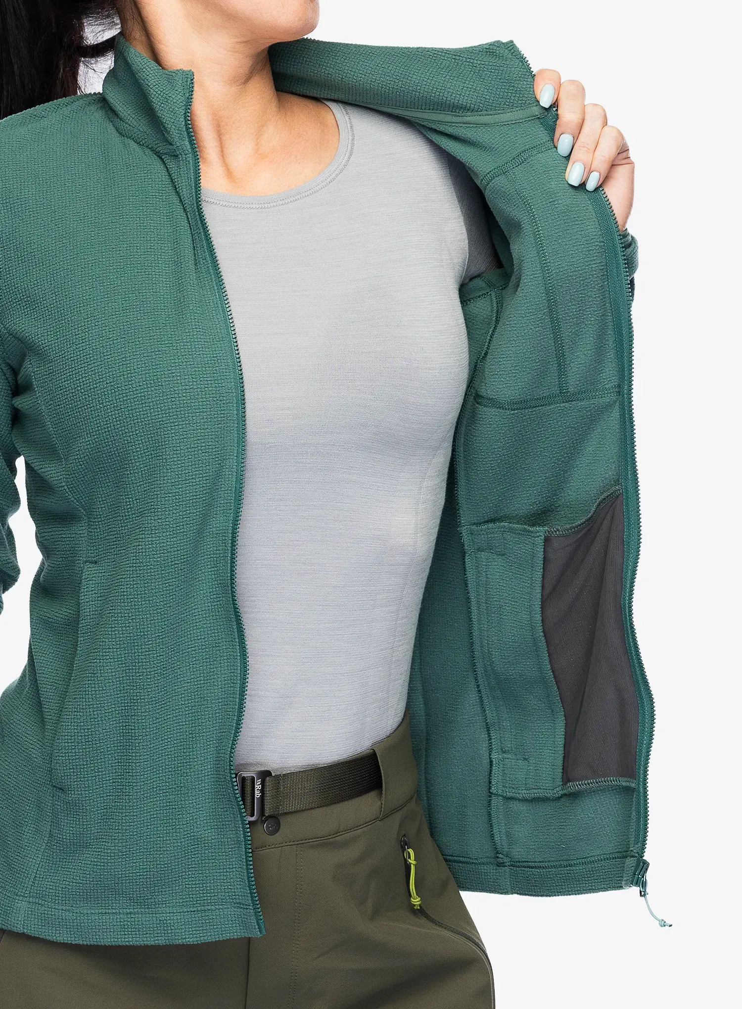 Dámská mikina na zip Rab Tecton Jacket - green slate