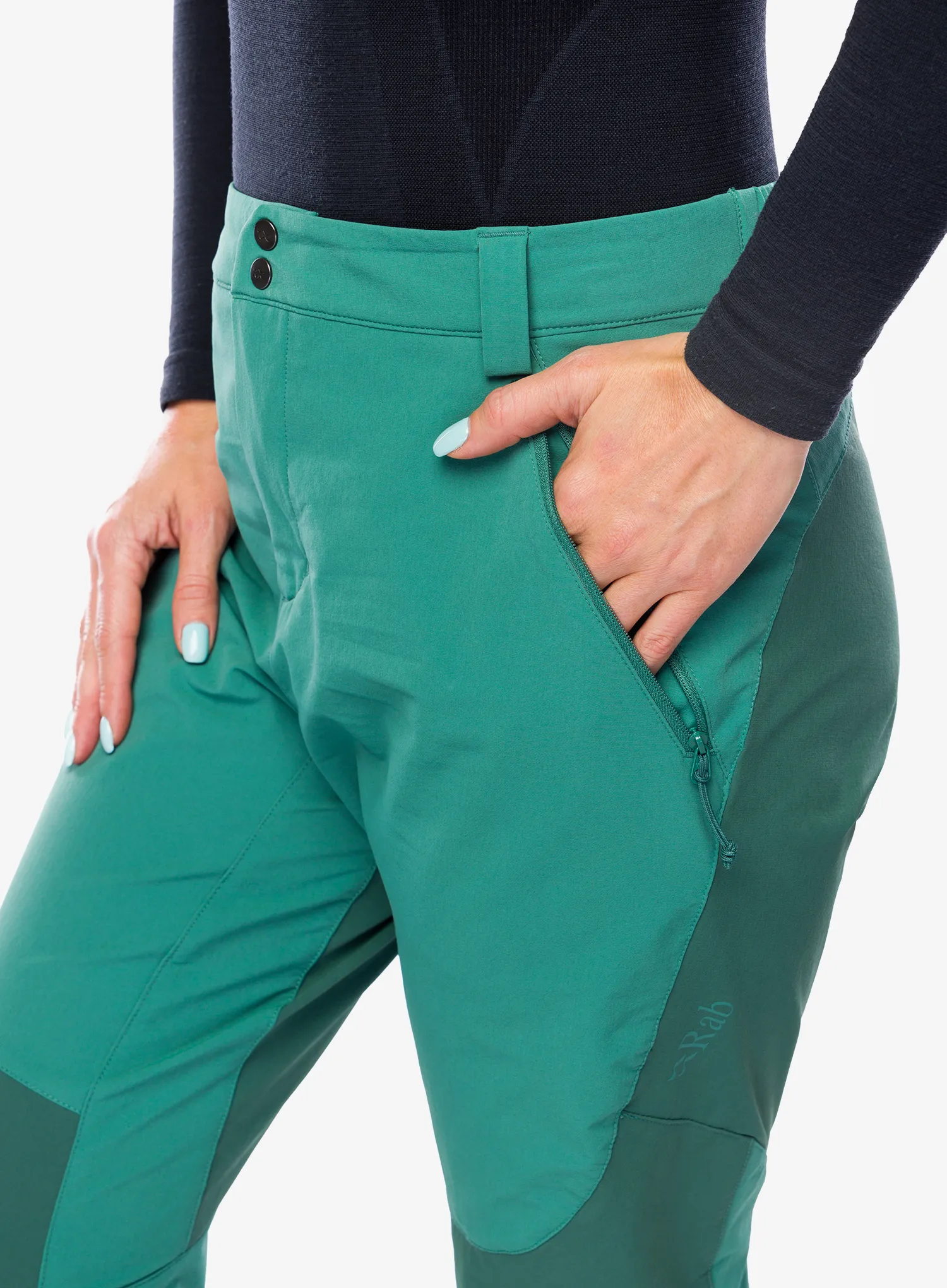 Trekové kalhoty dámské Rab Torque Mountain Pants - eucalyptus/green slate