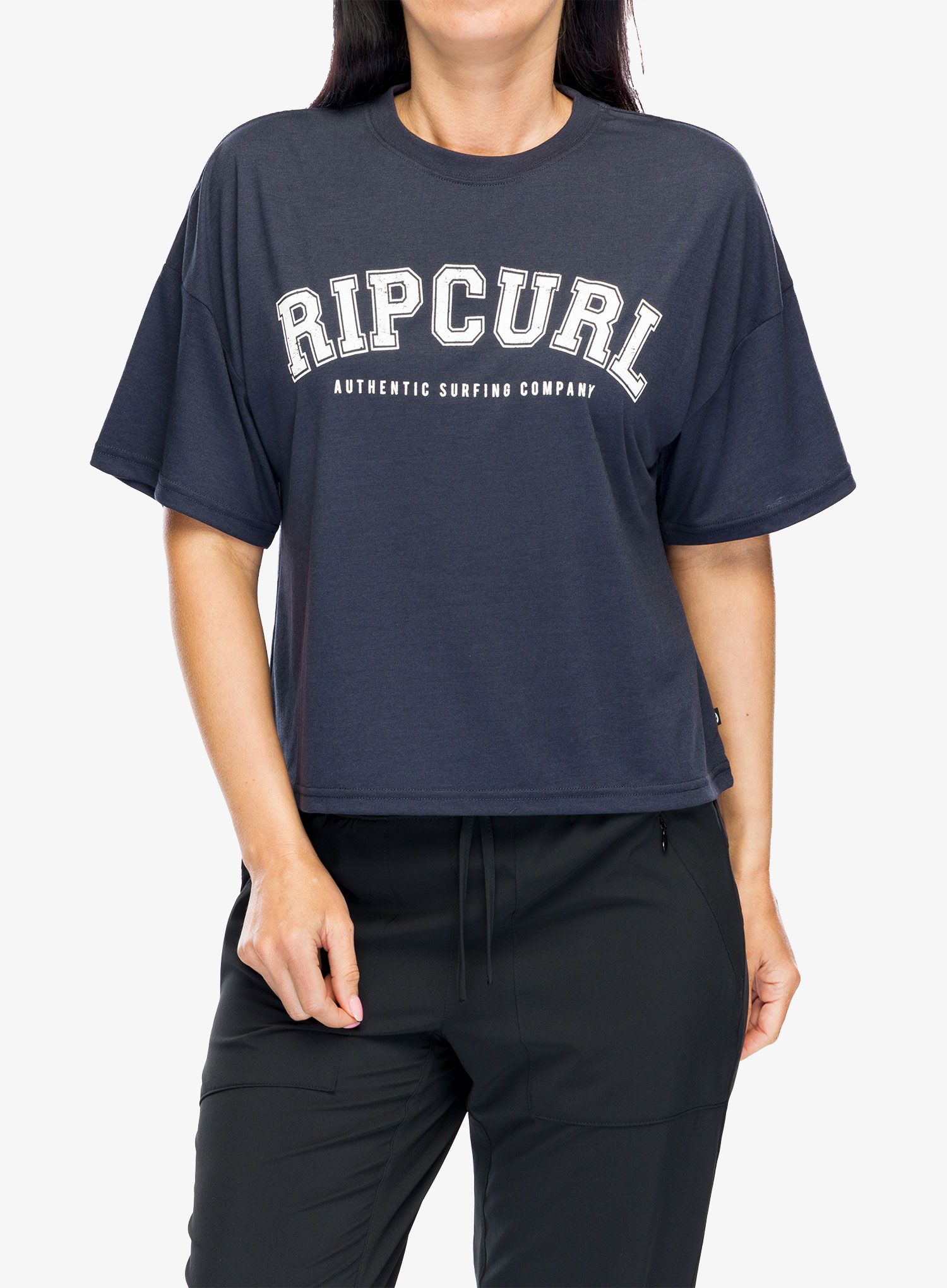 Dámské tričko s potiskem Rip Curl RSS Crop Tee - navy