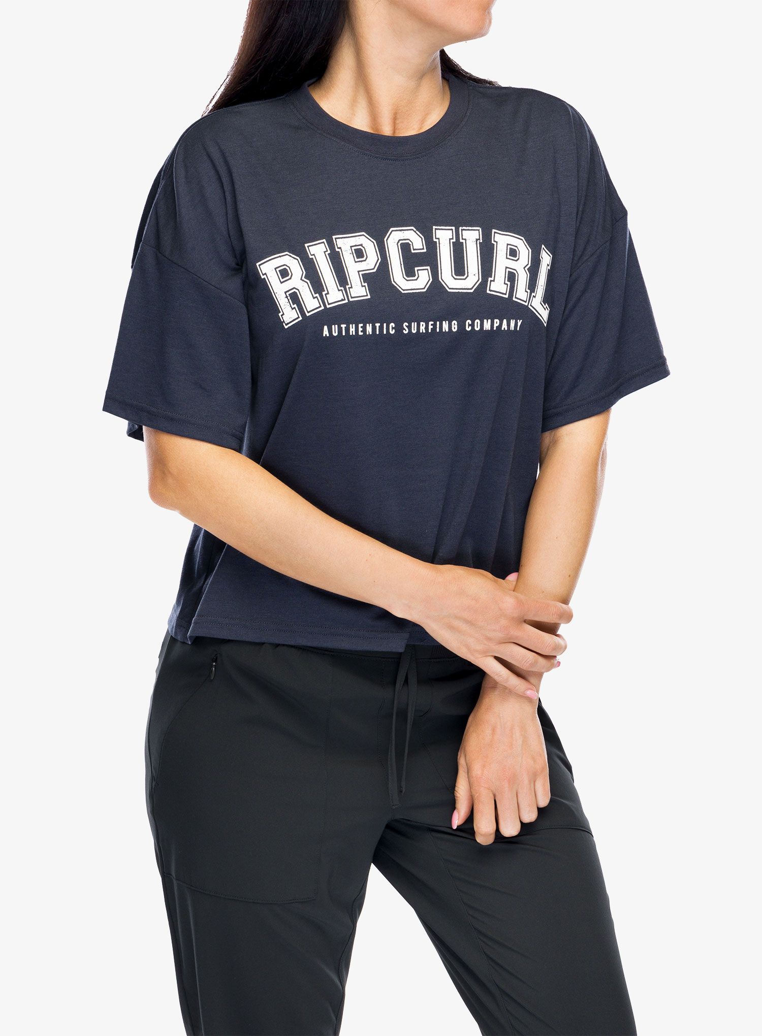 Dámské tričko s potiskem Rip Curl RSS Crop Tee - navy