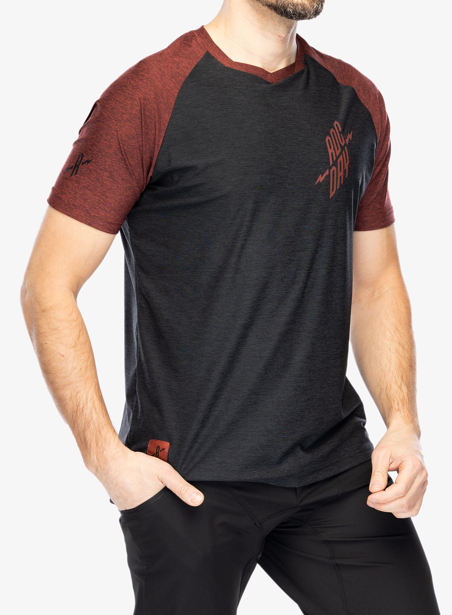 Cyklistické triko Rocday Stage Short - black/red