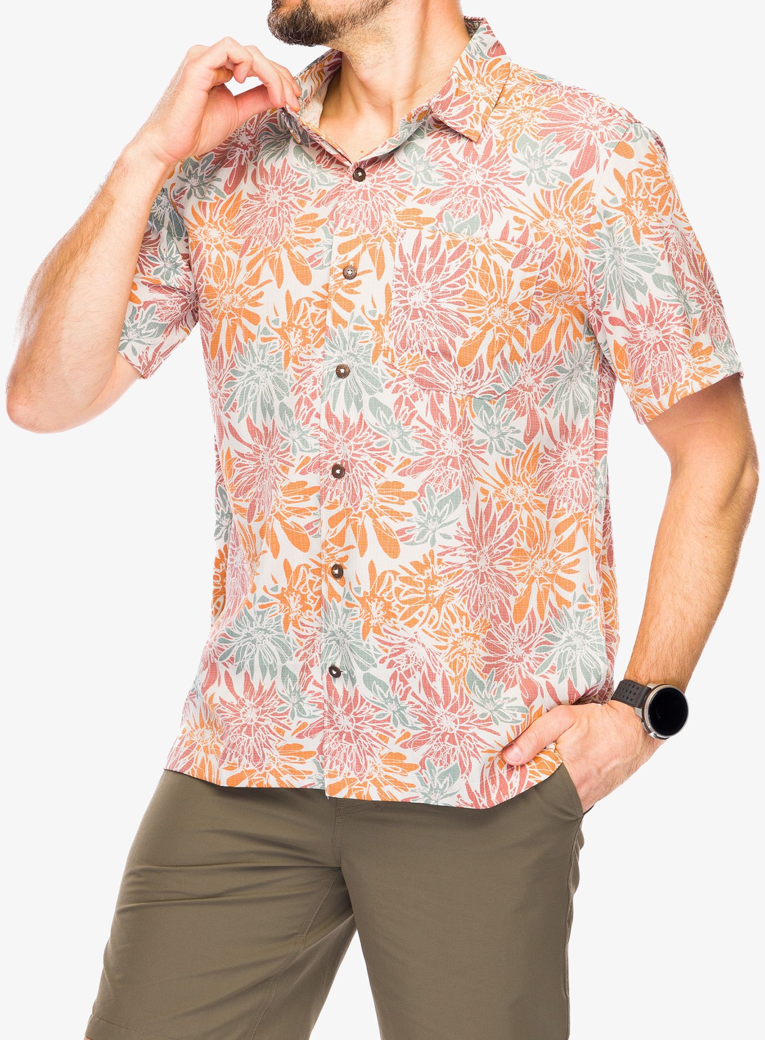 Košile Royal Robbins Comino Leaf S/S - baked clay bonsall pt