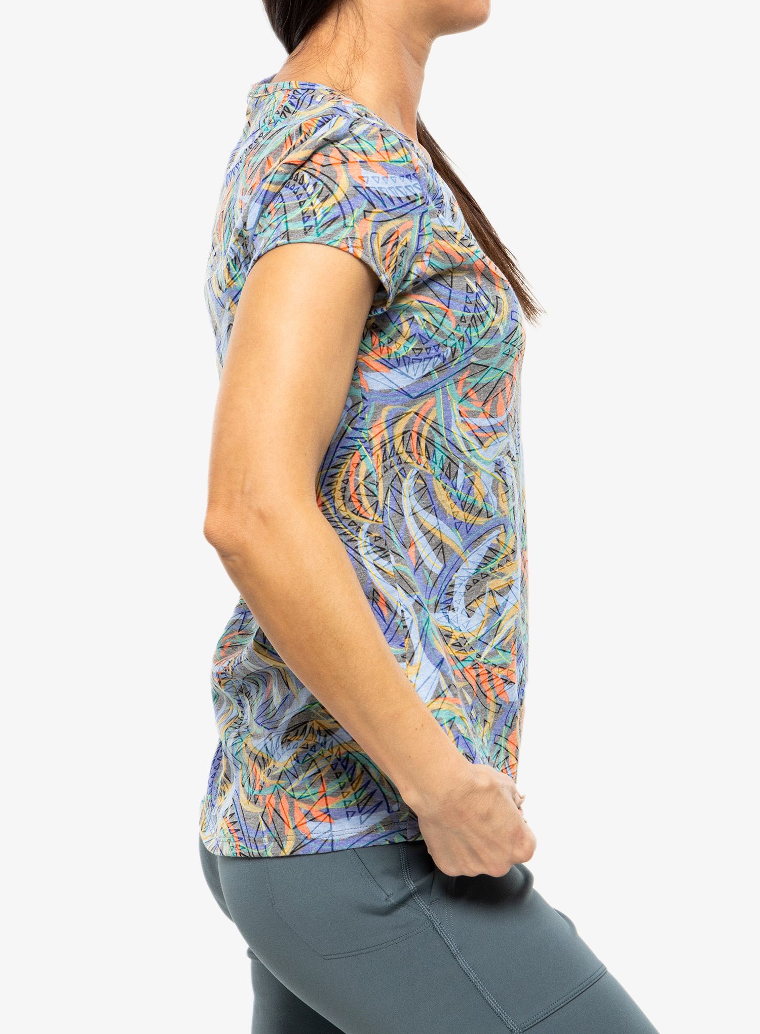 Dámské tričko Royal Robbins Featherweight Tee - charc caulfield pt