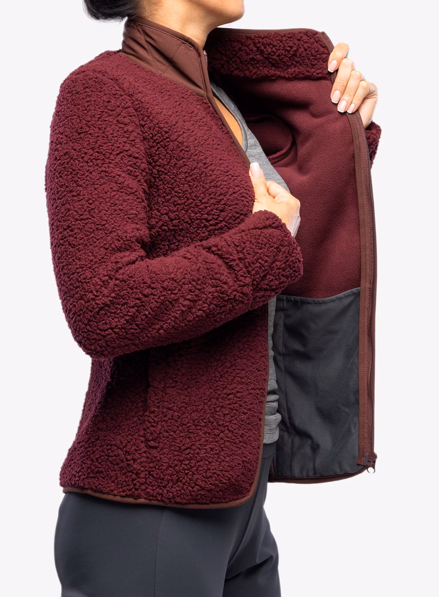 Fleecová mikina dámská Royal Robbins Urbanesque Jacket - burnt grape