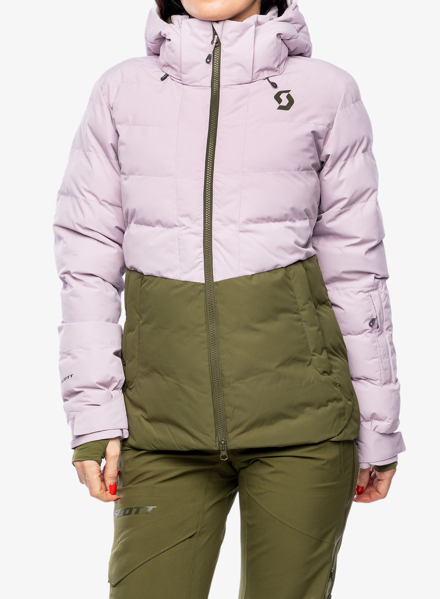 Dámská bunda SCOTT Jacket W's Ultimate Warm - cloud pink/fir green
