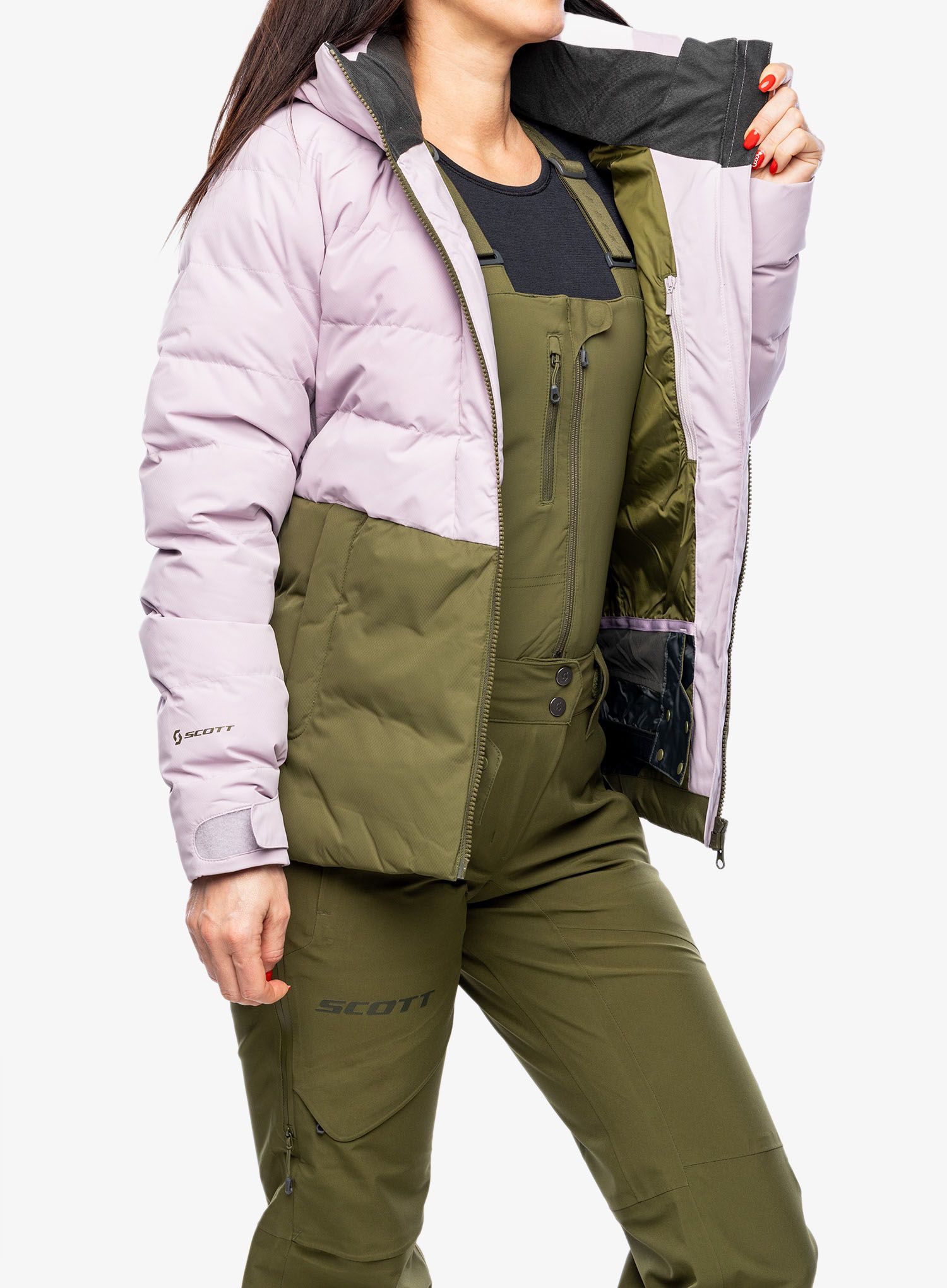 Dámská bunda SCOTT Jacket W's Ultimate Warm - cloud pink/fir green