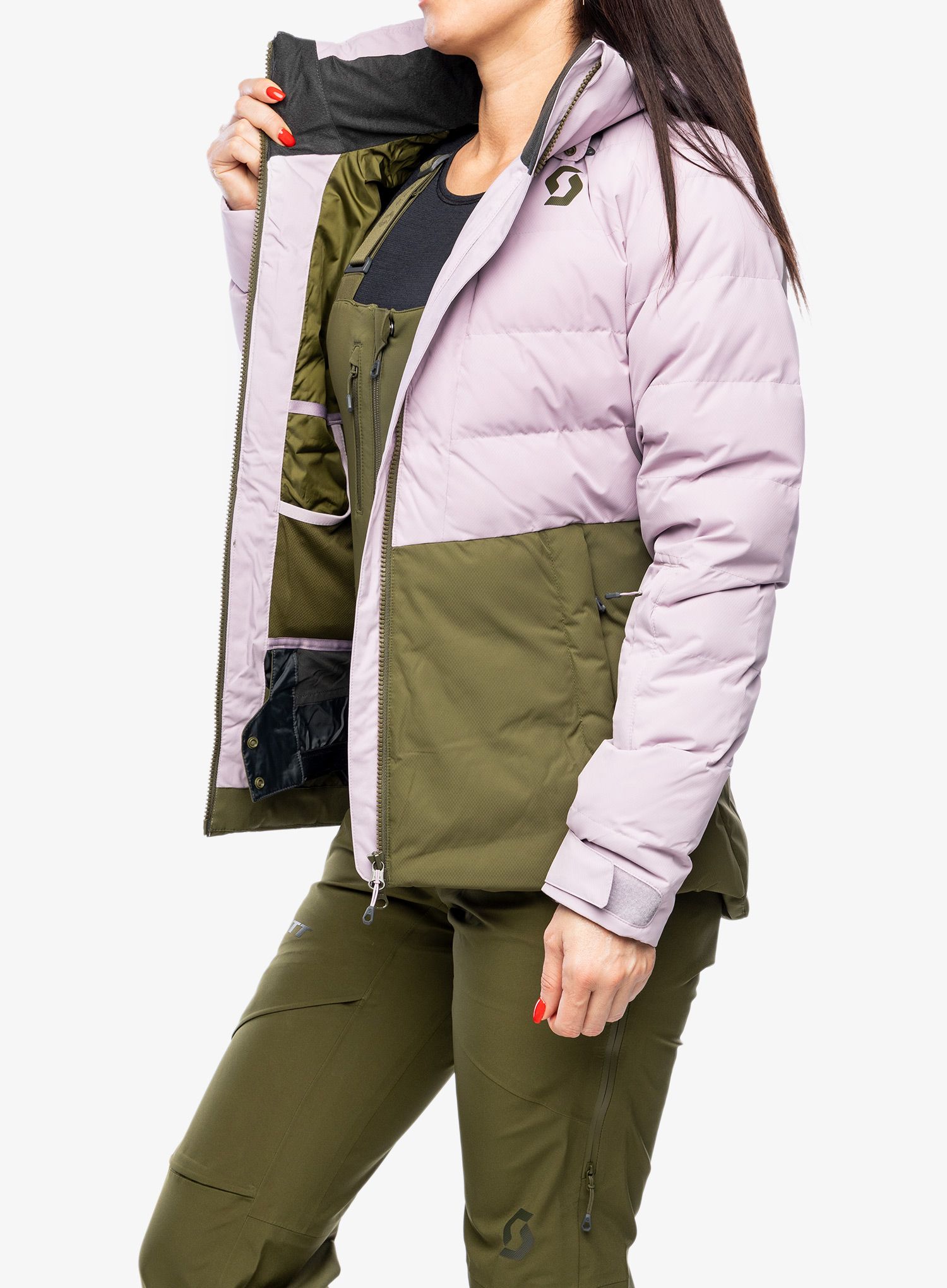 Dámská bunda SCOTT Jacket W's Ultimate Warm - cloud pink/fir green