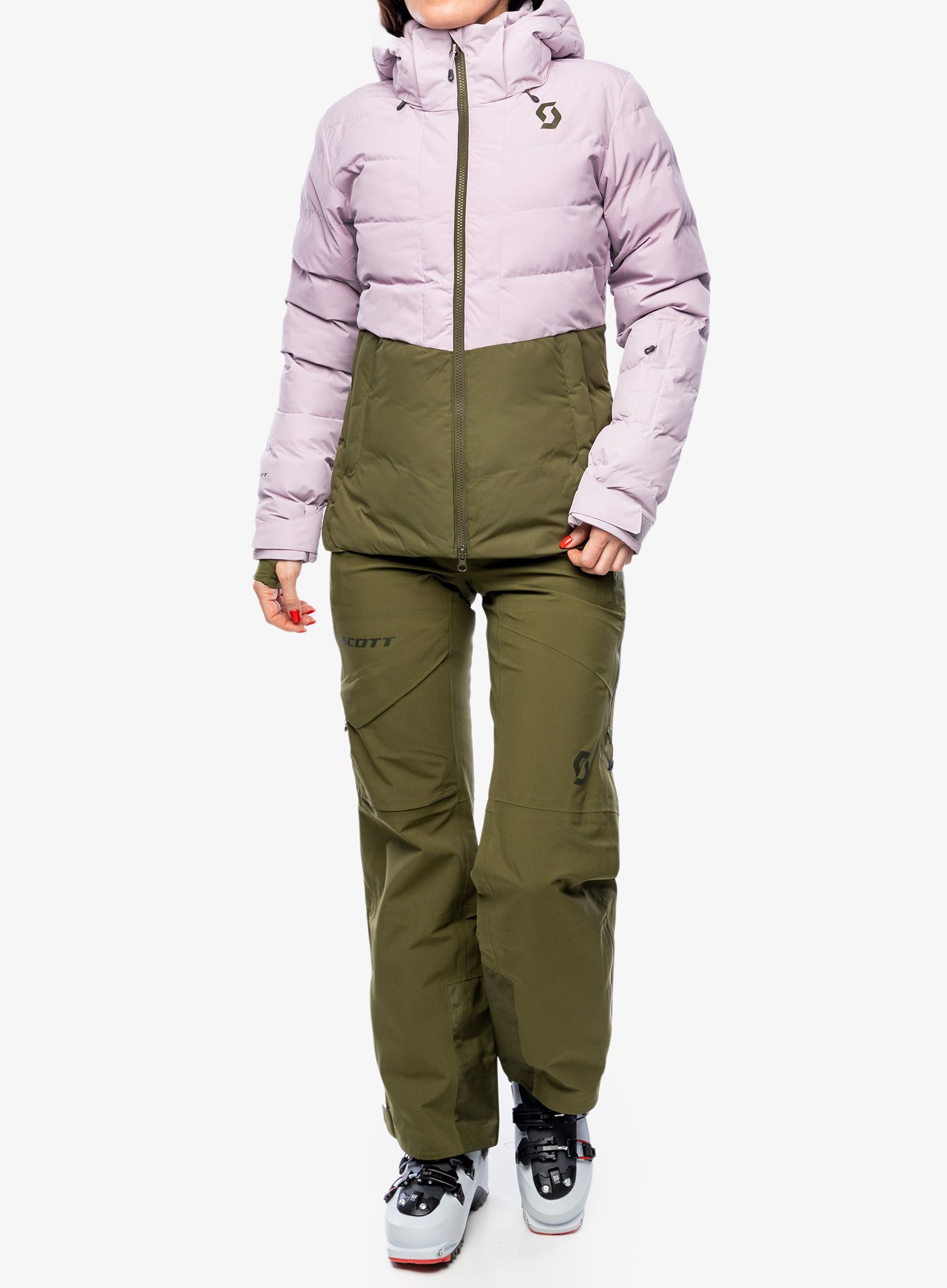 Dámská bunda SCOTT Jacket W's Ultimate Warm - cloud pink/fir green