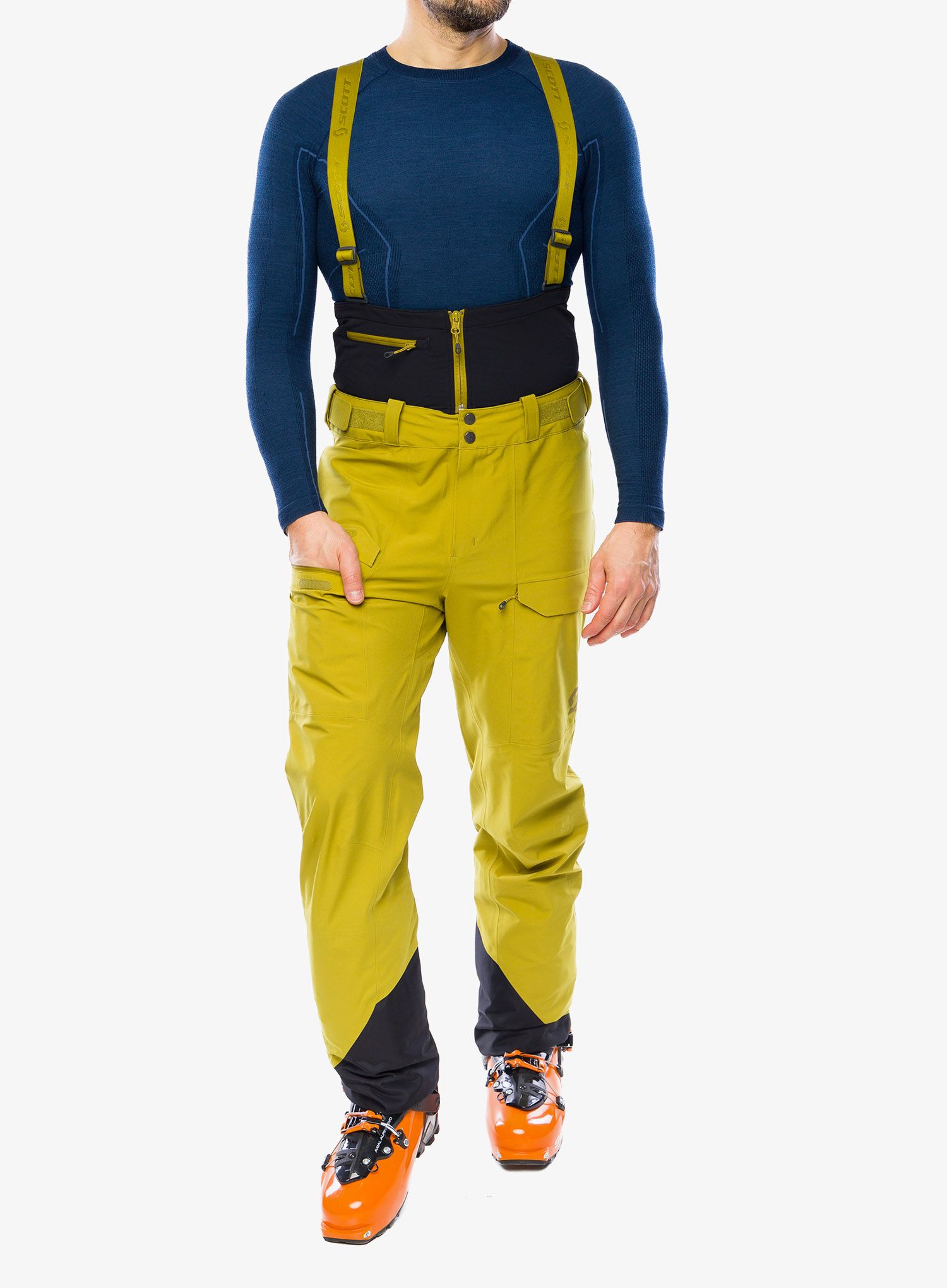 Skialpové kalhoty SCOTT Pants Vertic 3L - savanna green